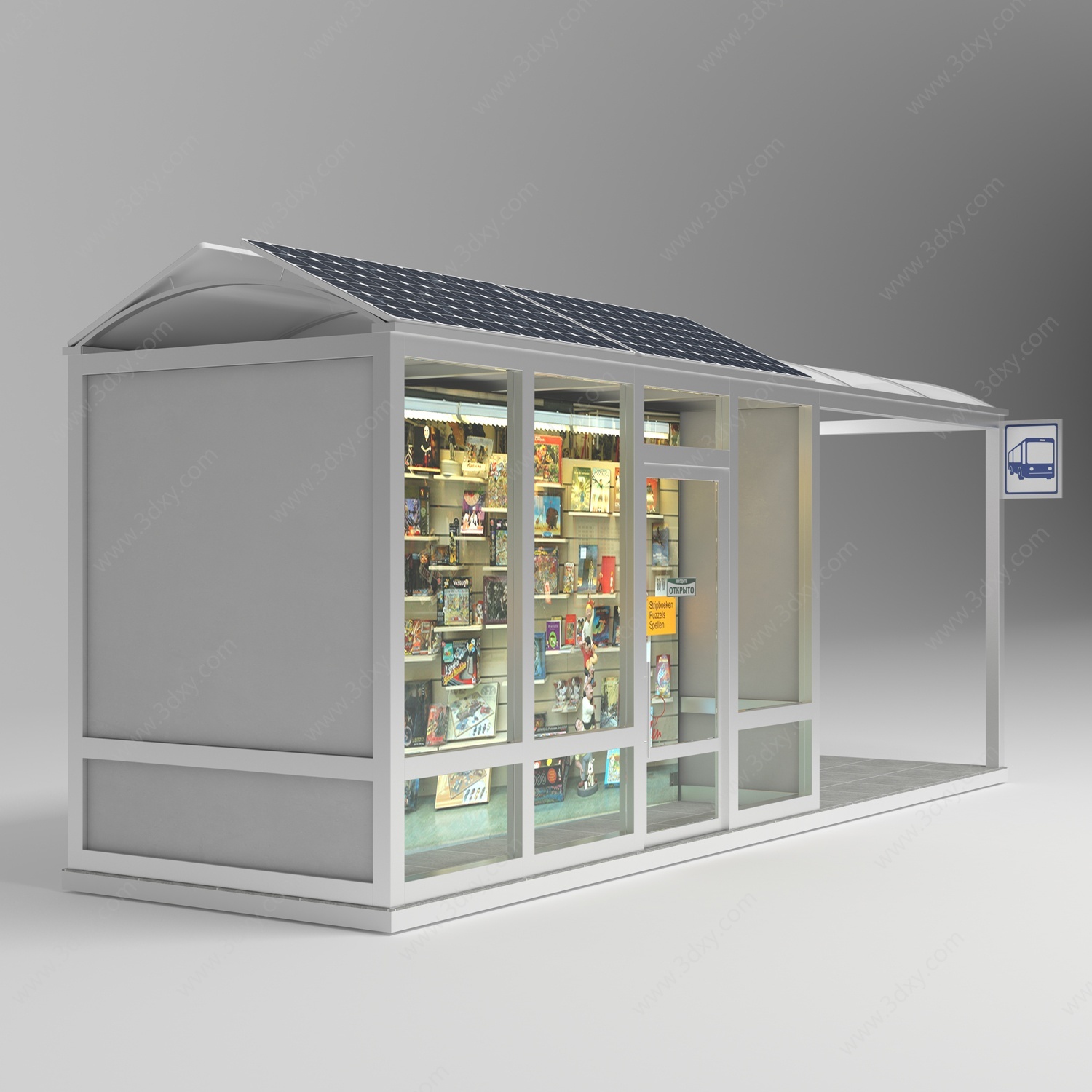 现代钢构公交站3D模型