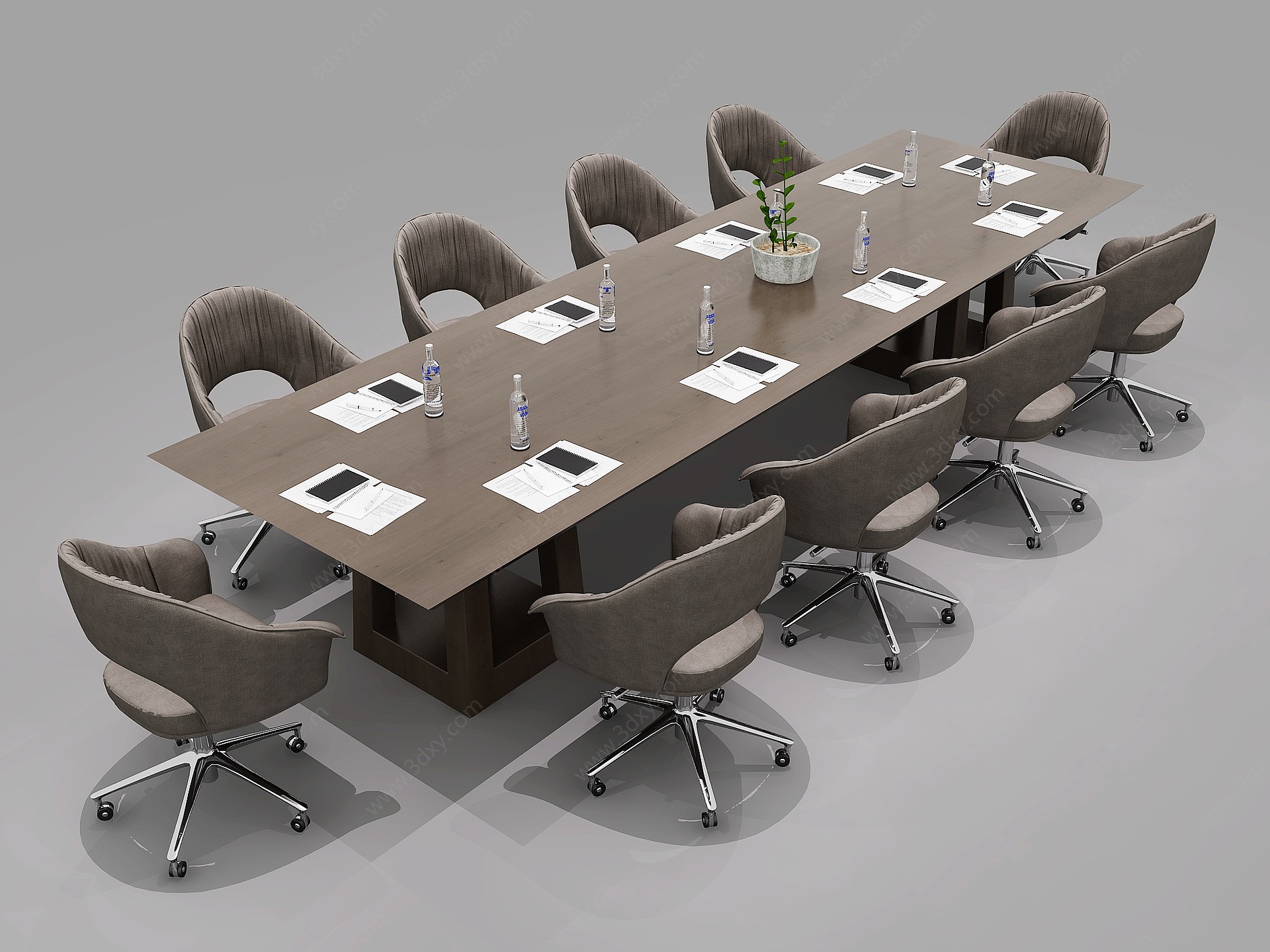 后现代会议桌椅3D模型