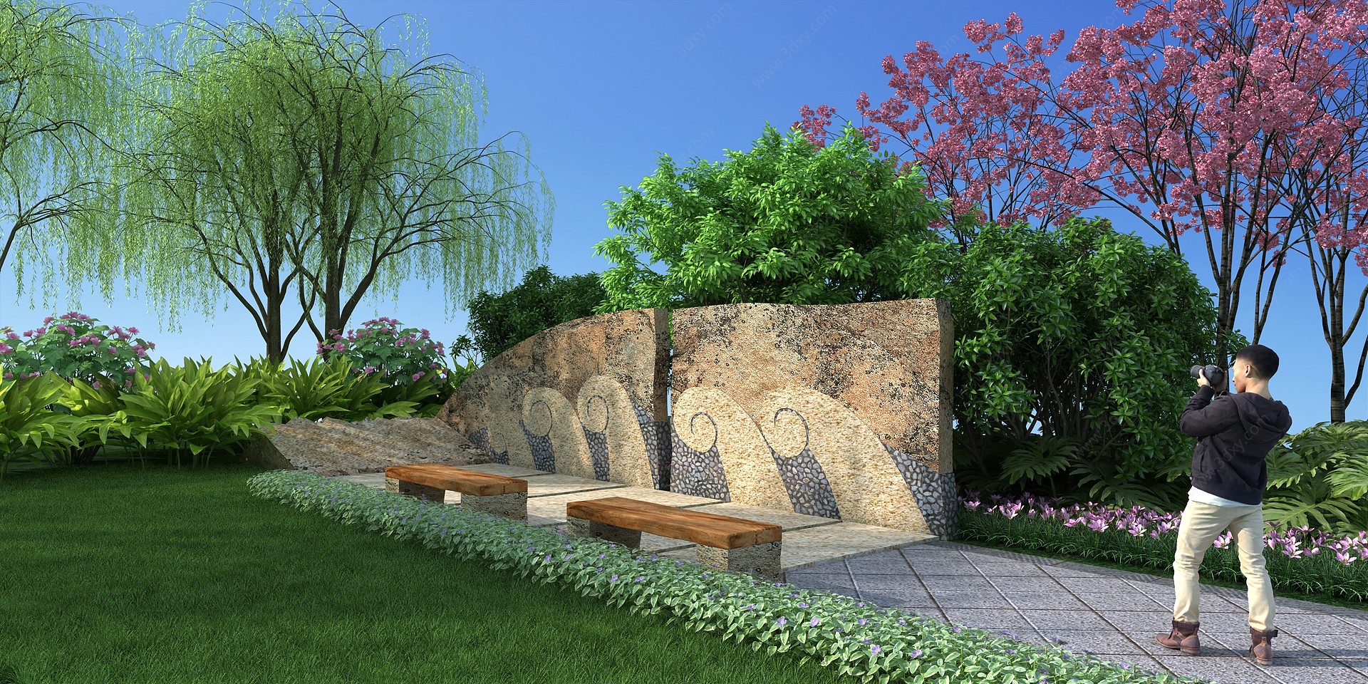 园林景观公园柳树3D模型