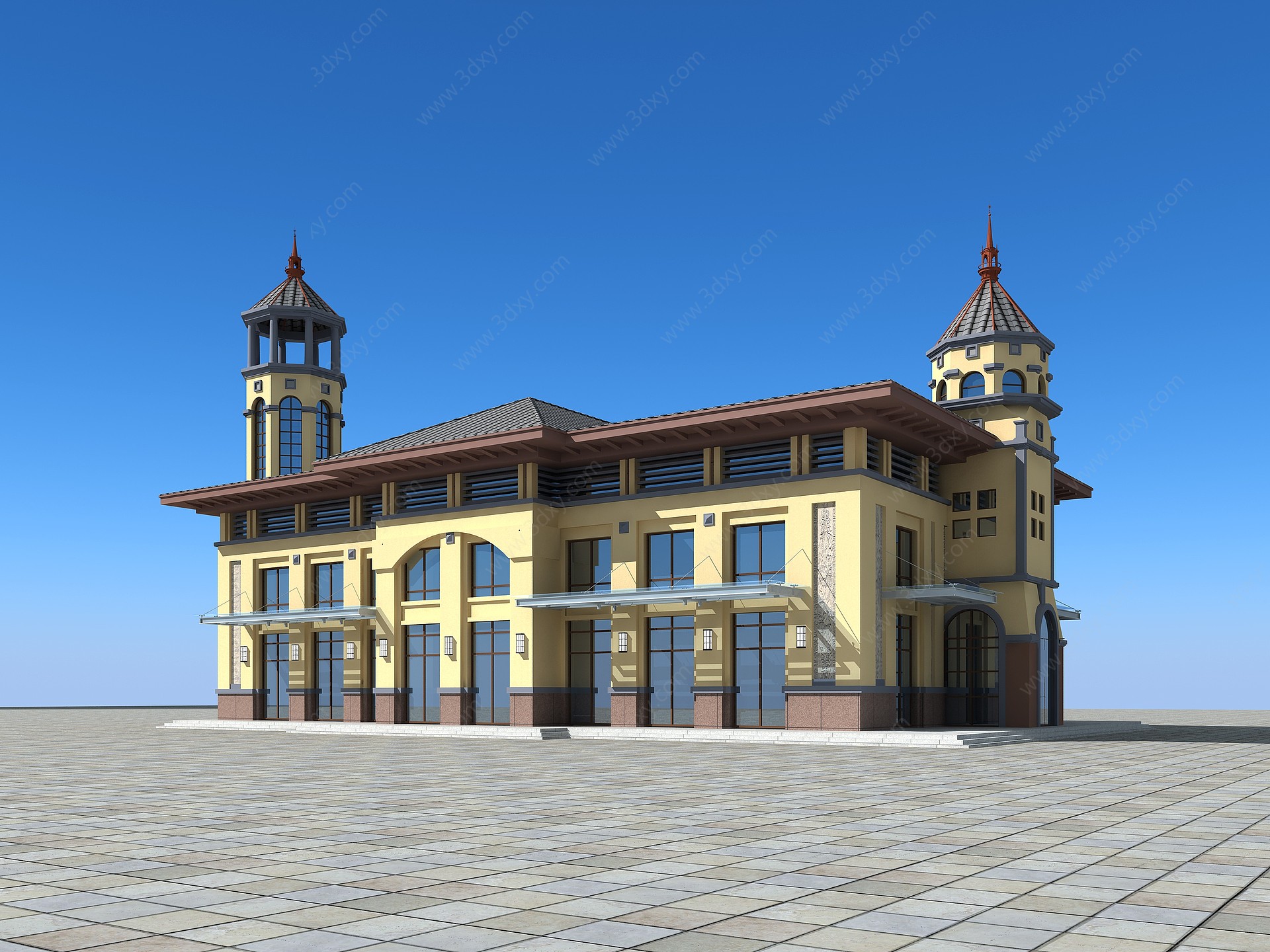 欧式商业综合楼3D模型