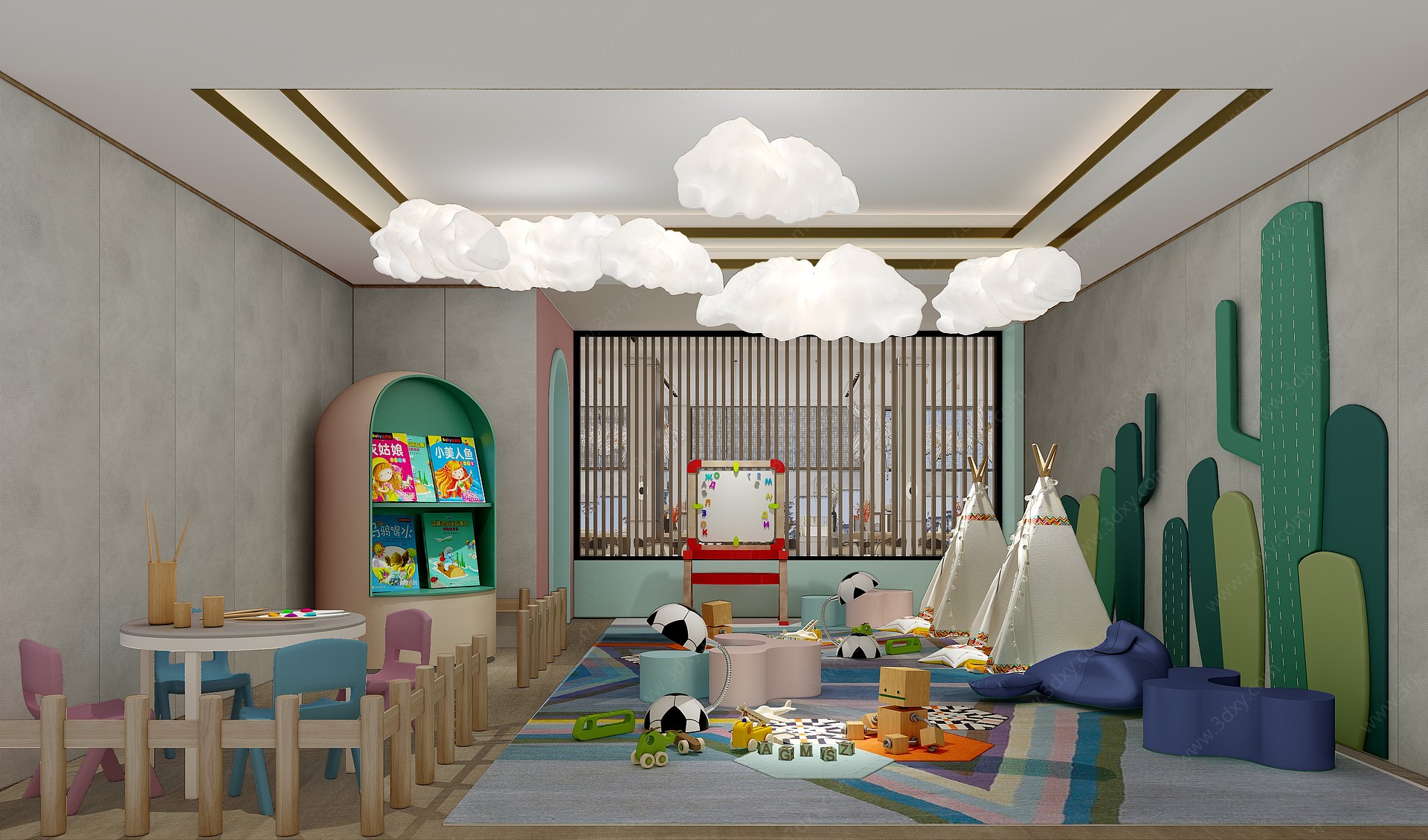 现代售楼处儿童房3D模型