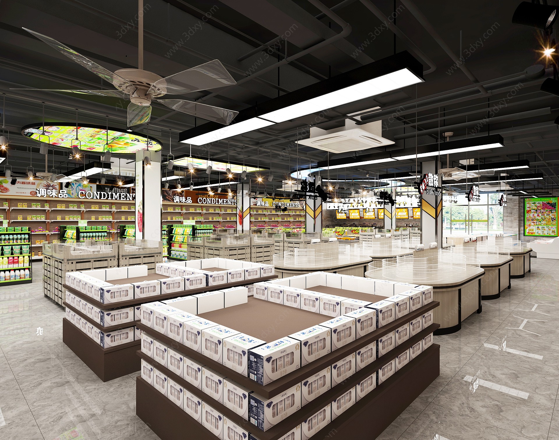 工业风超市水果店3D模型