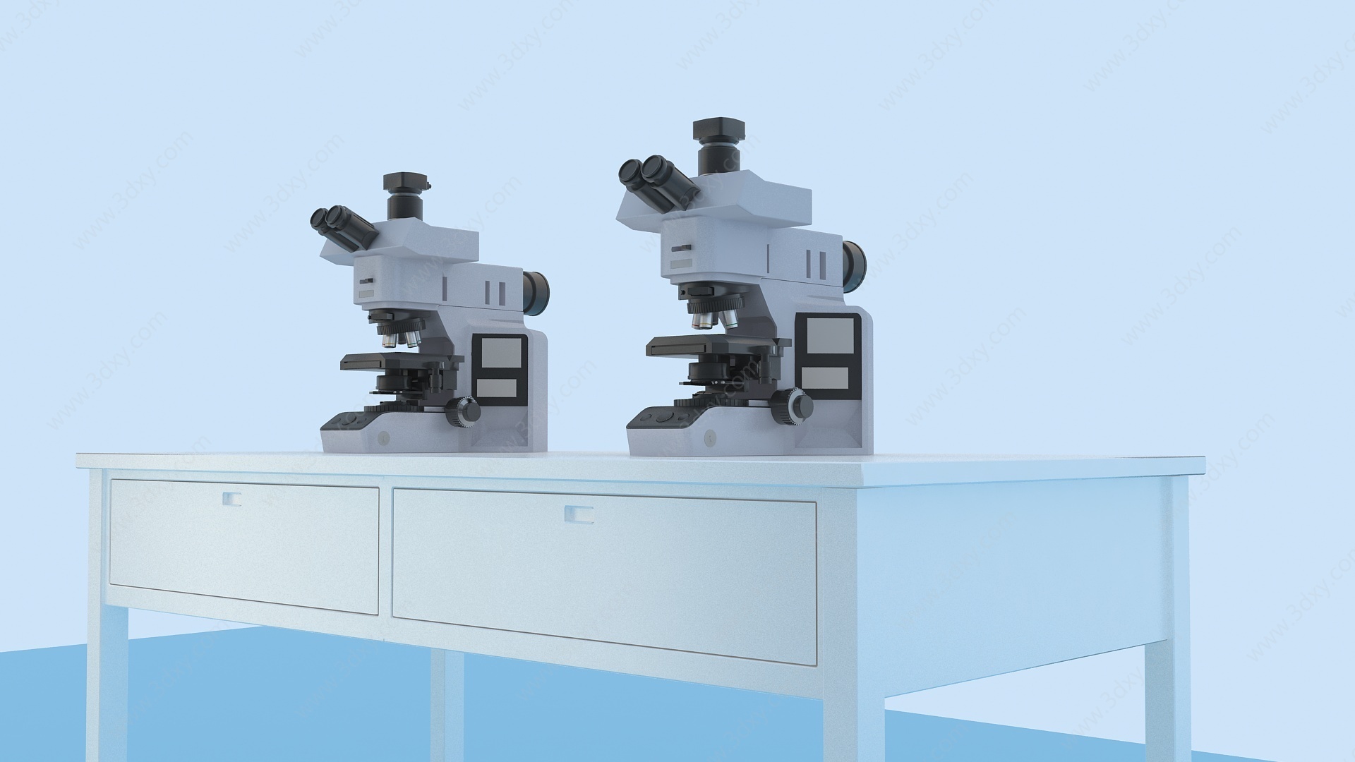实验室显微镜显微镜3D模型