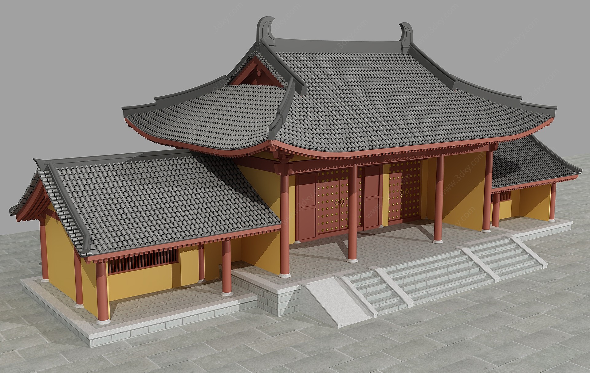 中式古建寺塔3D模型