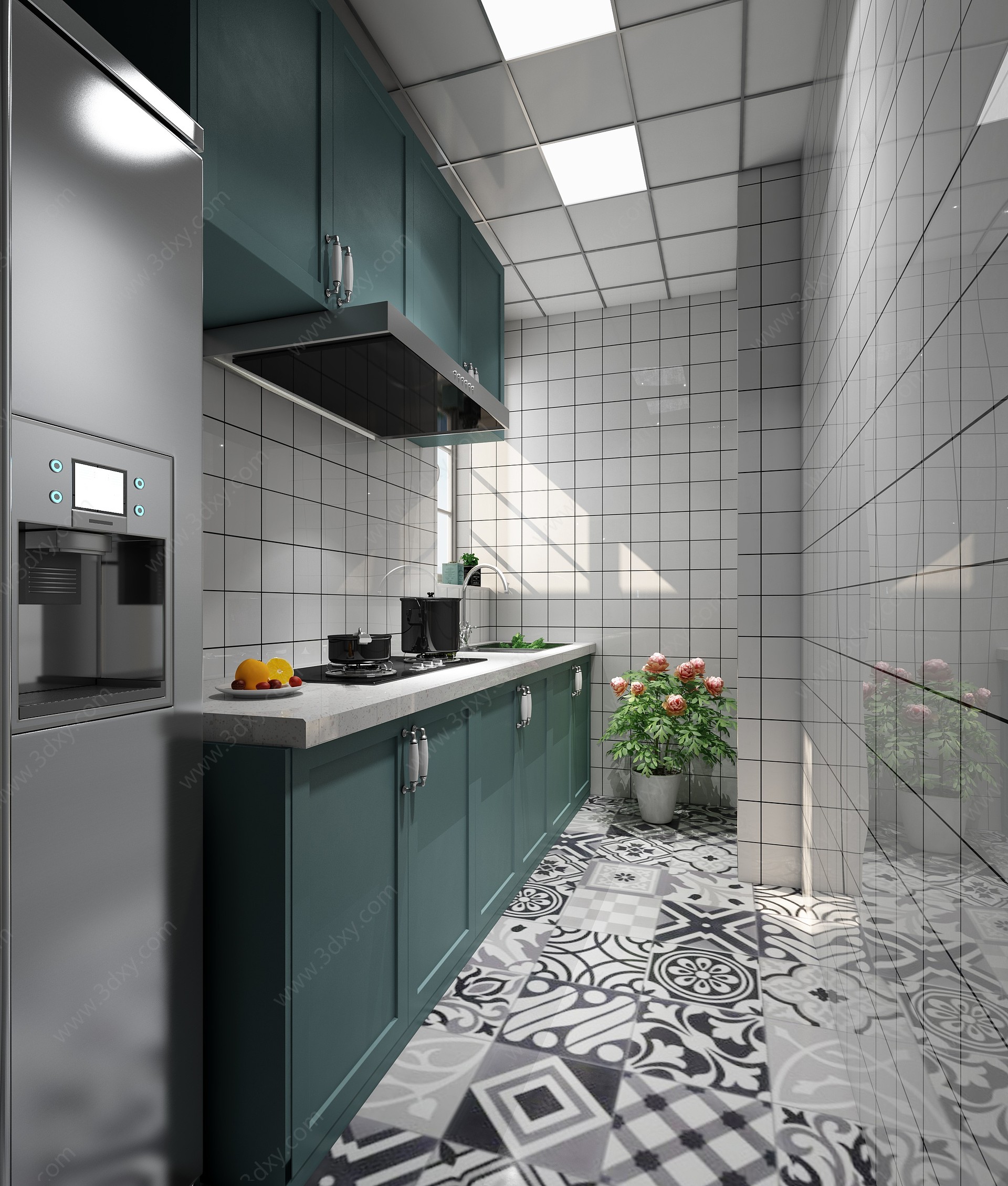 现代客厅卧室厨房3D模型