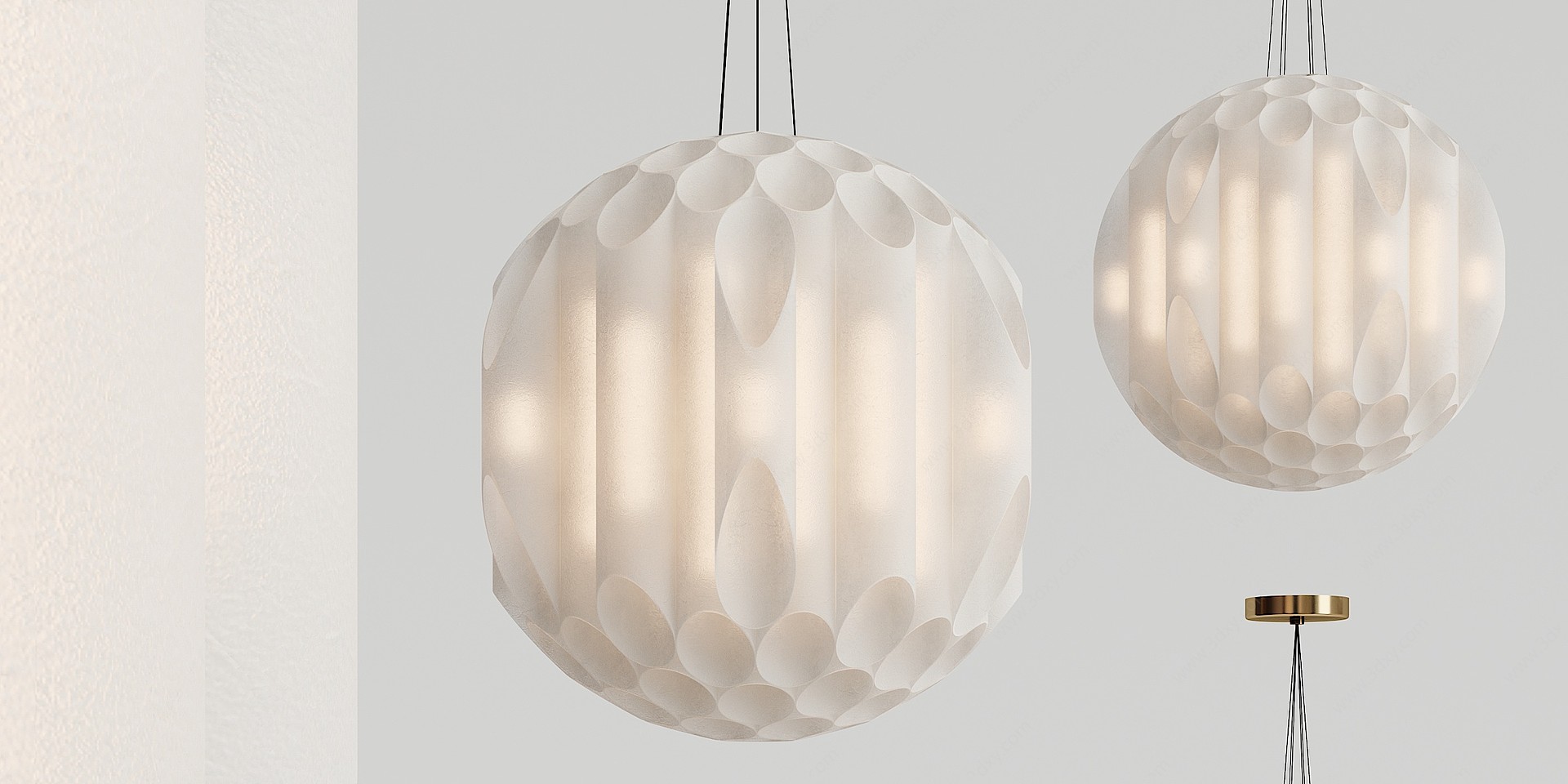 新中式球形吊灯3D模型