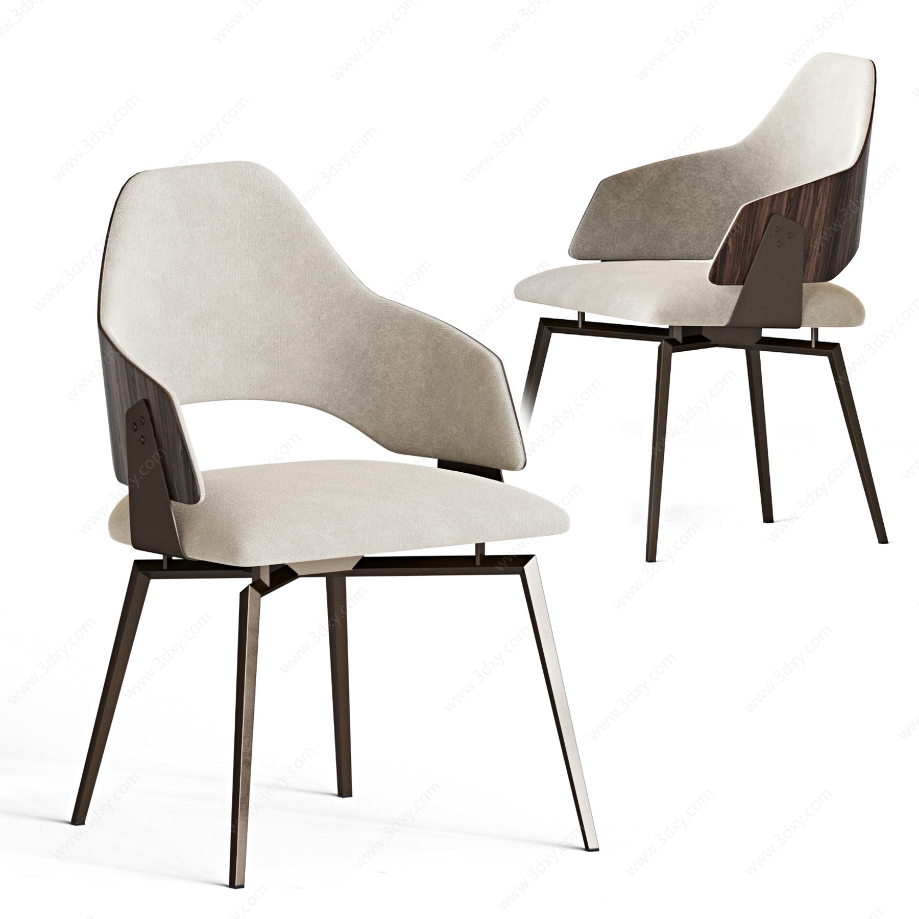 现代布艺餐椅3D模型