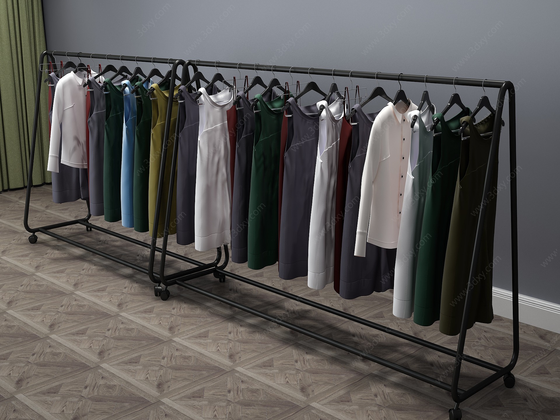现代衣服衣架衣柜3D模型