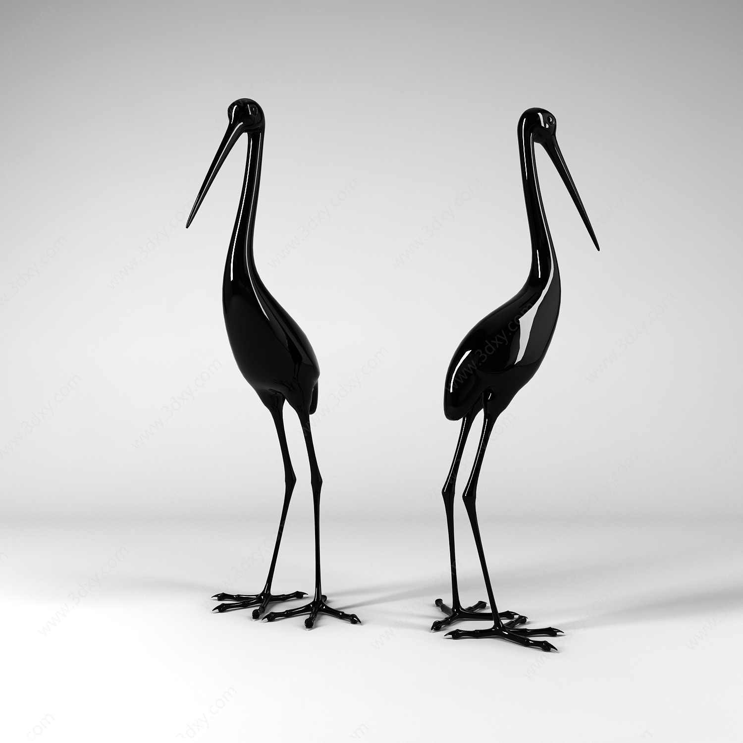 丹顶鹤雕塑摆件3D模型