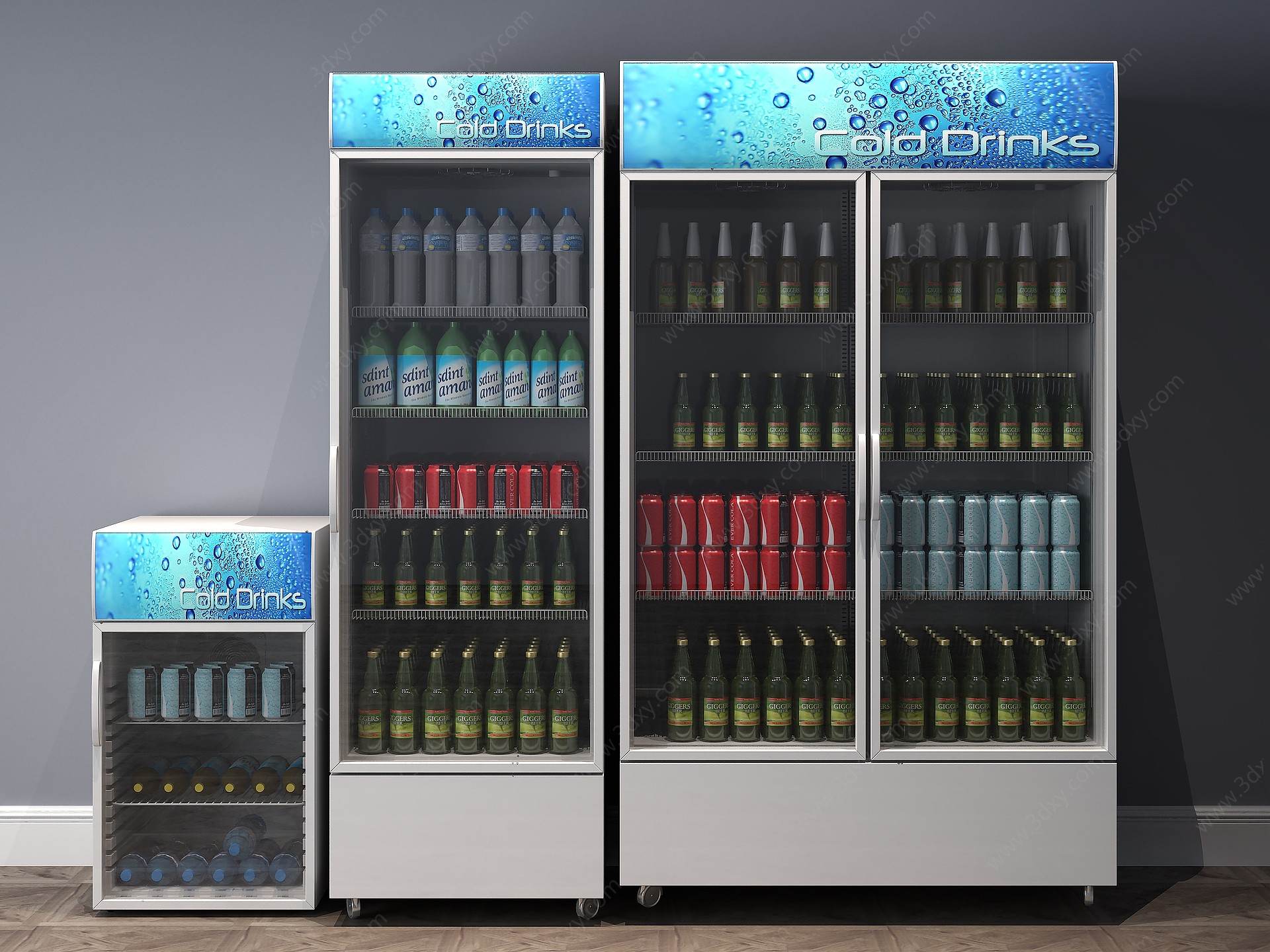 现代电器冰箱冰柜3D模型
