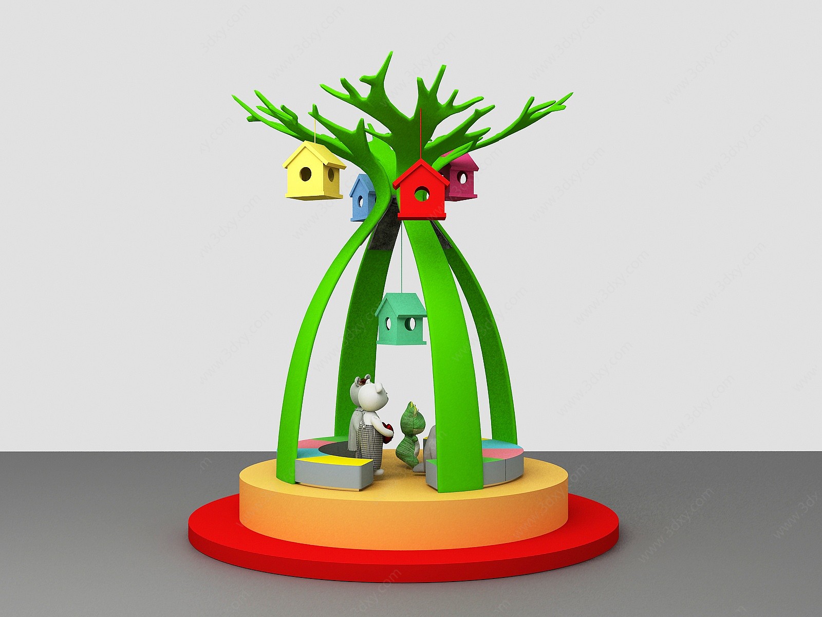 现代造型树许愿树3D模型