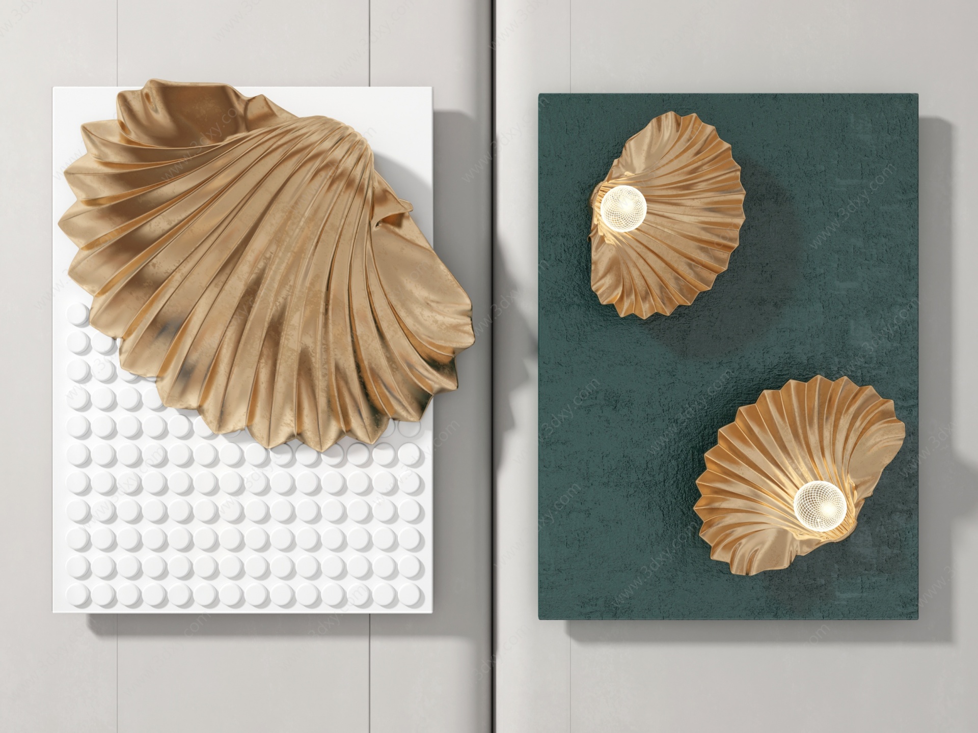 现代贝壳墙饰挂件3D模型