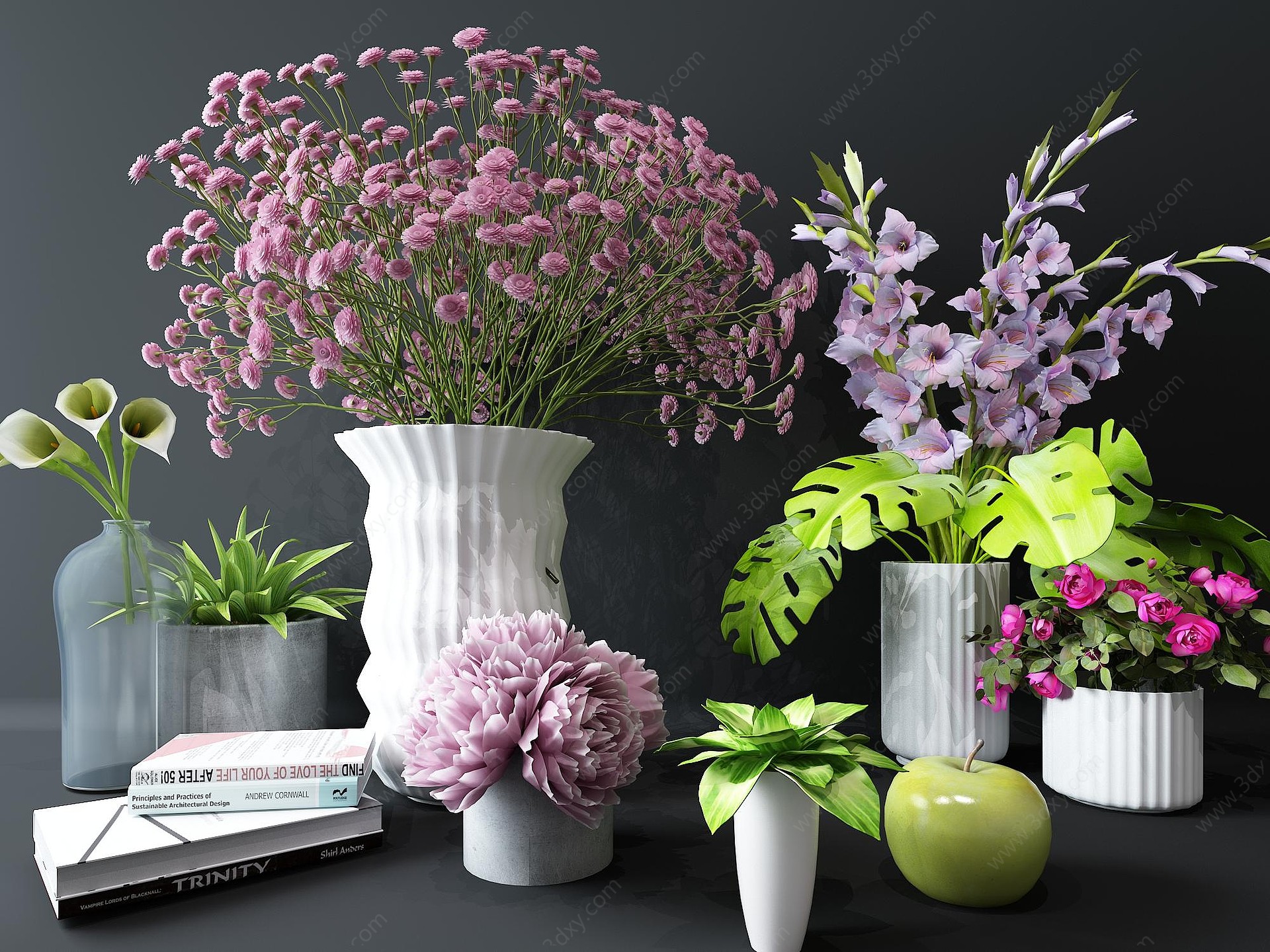 北欧摆件植物花卉插花3D模型