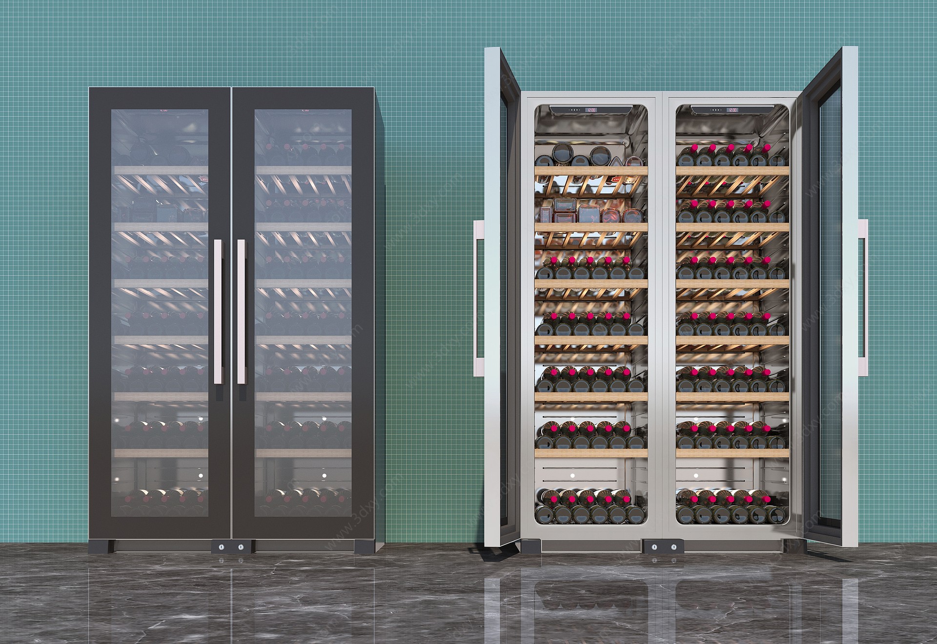 现代红酒柜3D模型