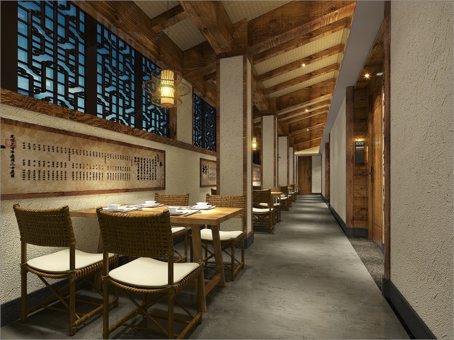 新中式中餐厅3D模型