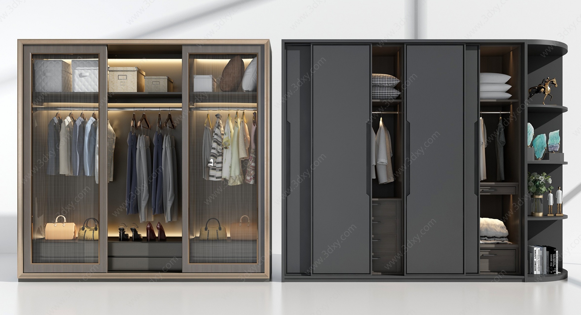 现代衣柜组合3D模型