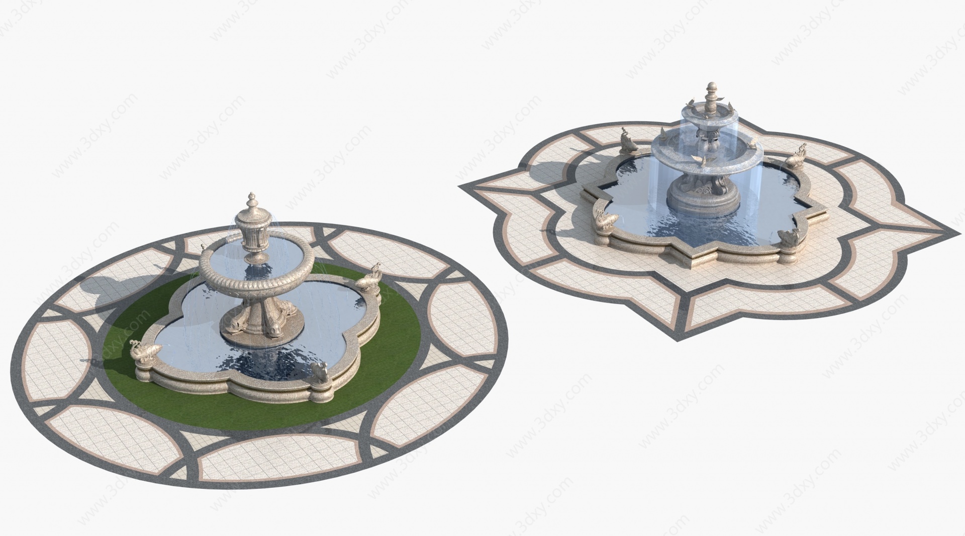 欧式喷泉室外喷泉3D模型