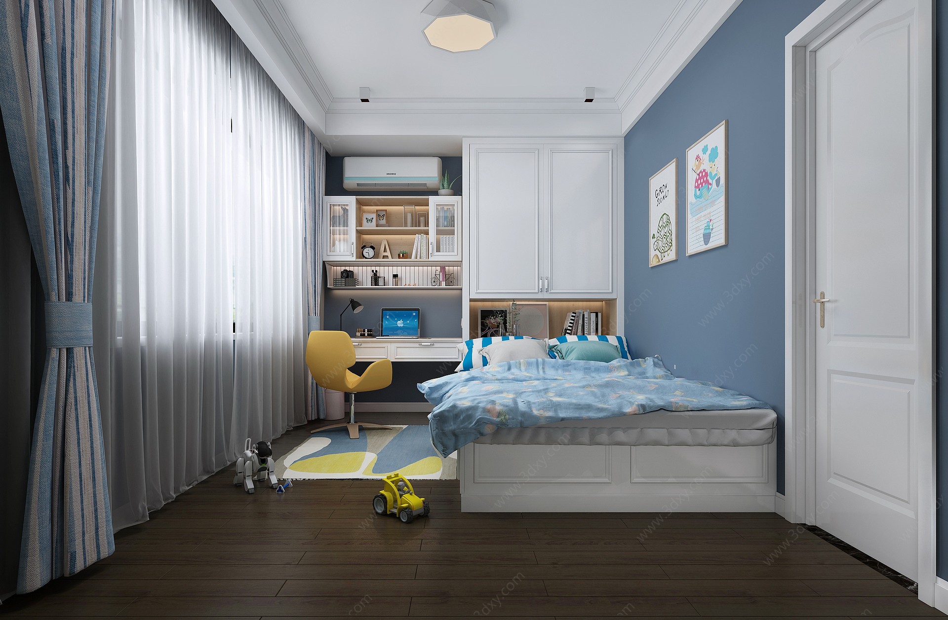 现代小孩房卧室3D模型
