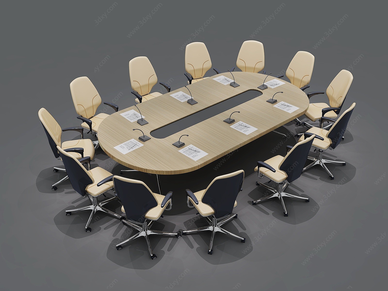北欧会议桌3D模型