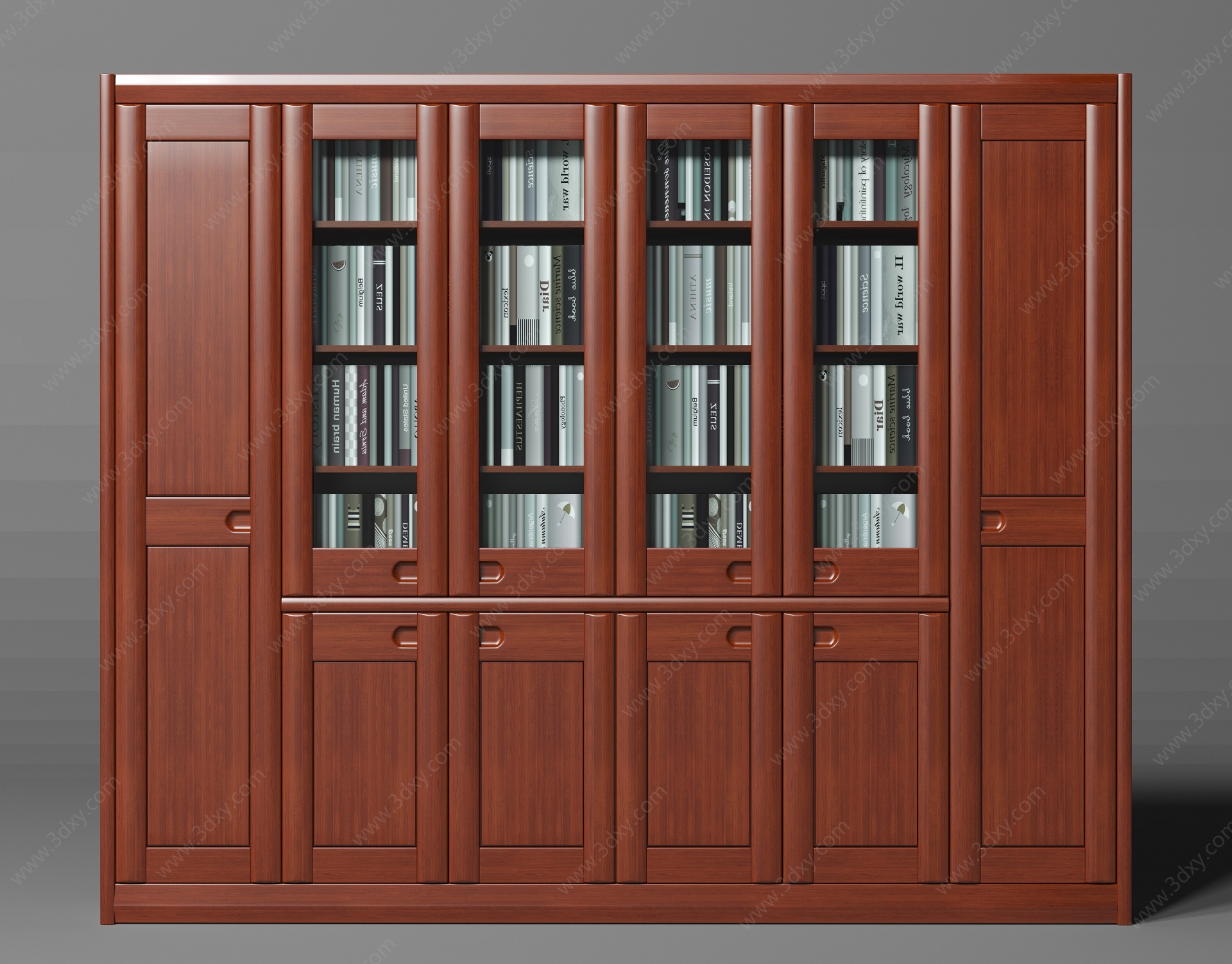 新中式办公书柜书橱文件柜3D模型