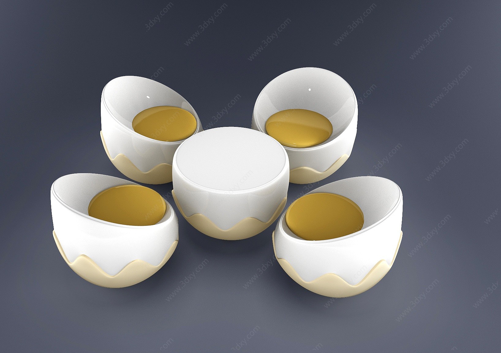 儿童鸡蛋蛋壳休闲洽谈桌椅3D模型