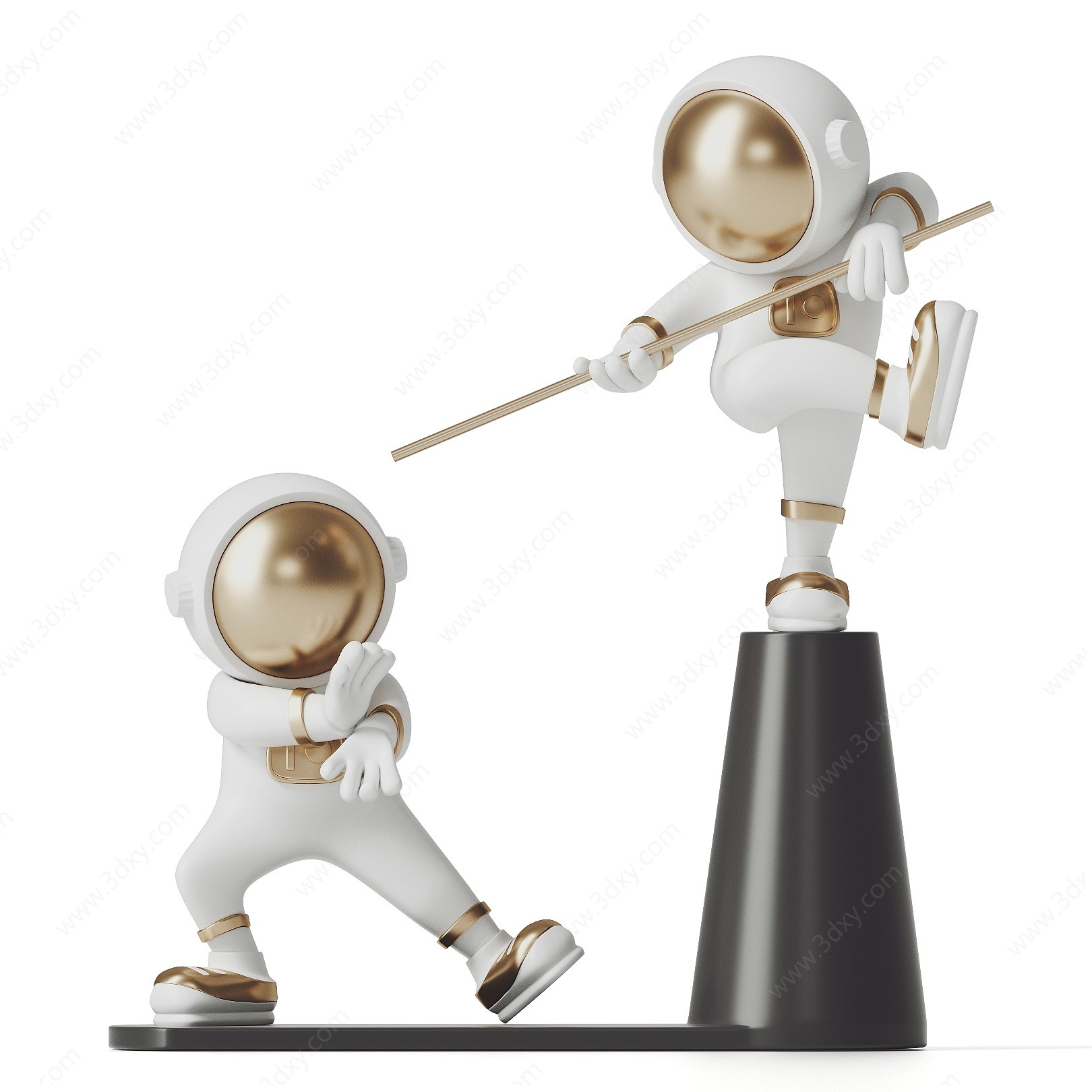 现代功夫宇航员雕塑3D模型