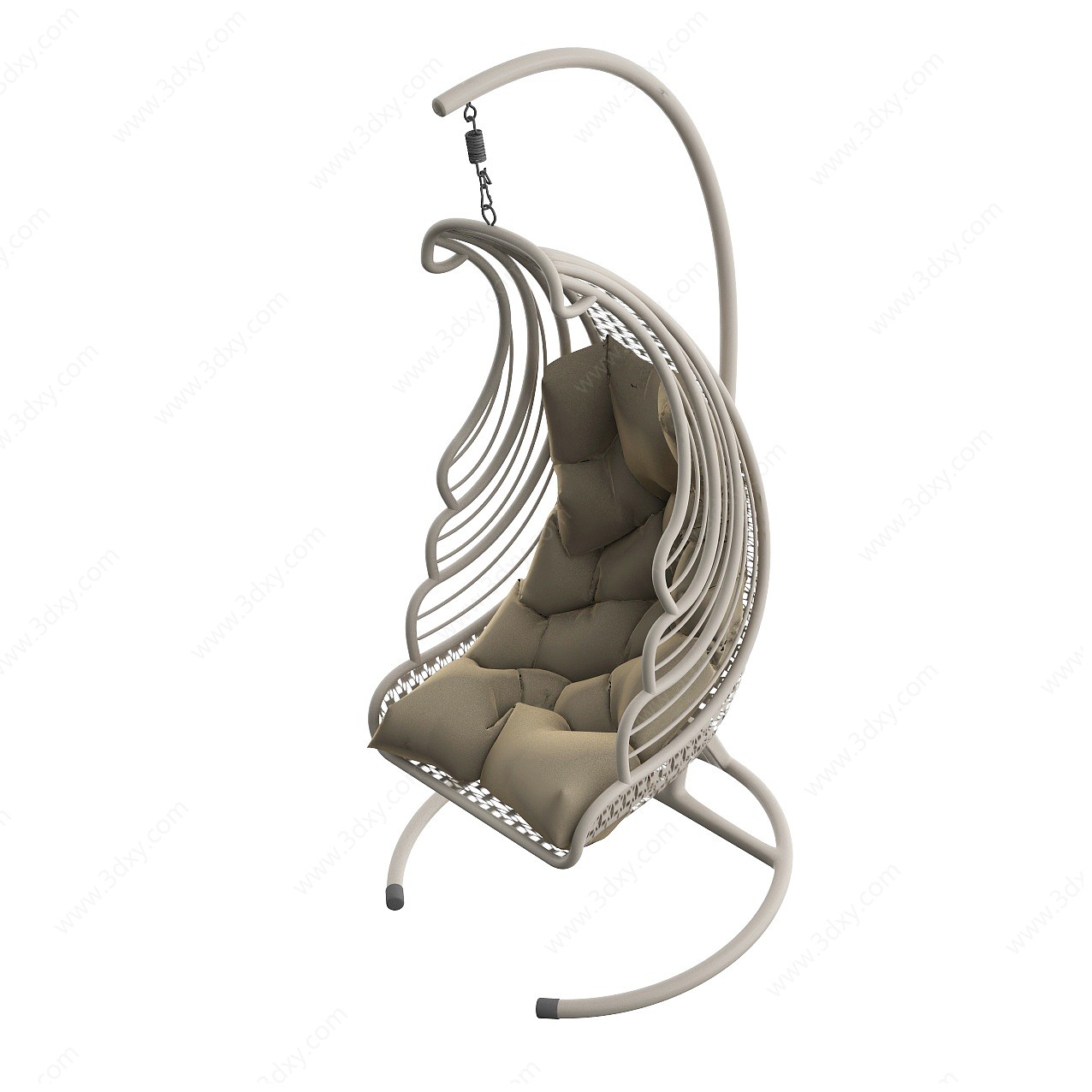 北欧休闲布艺铁网吊椅3D模型