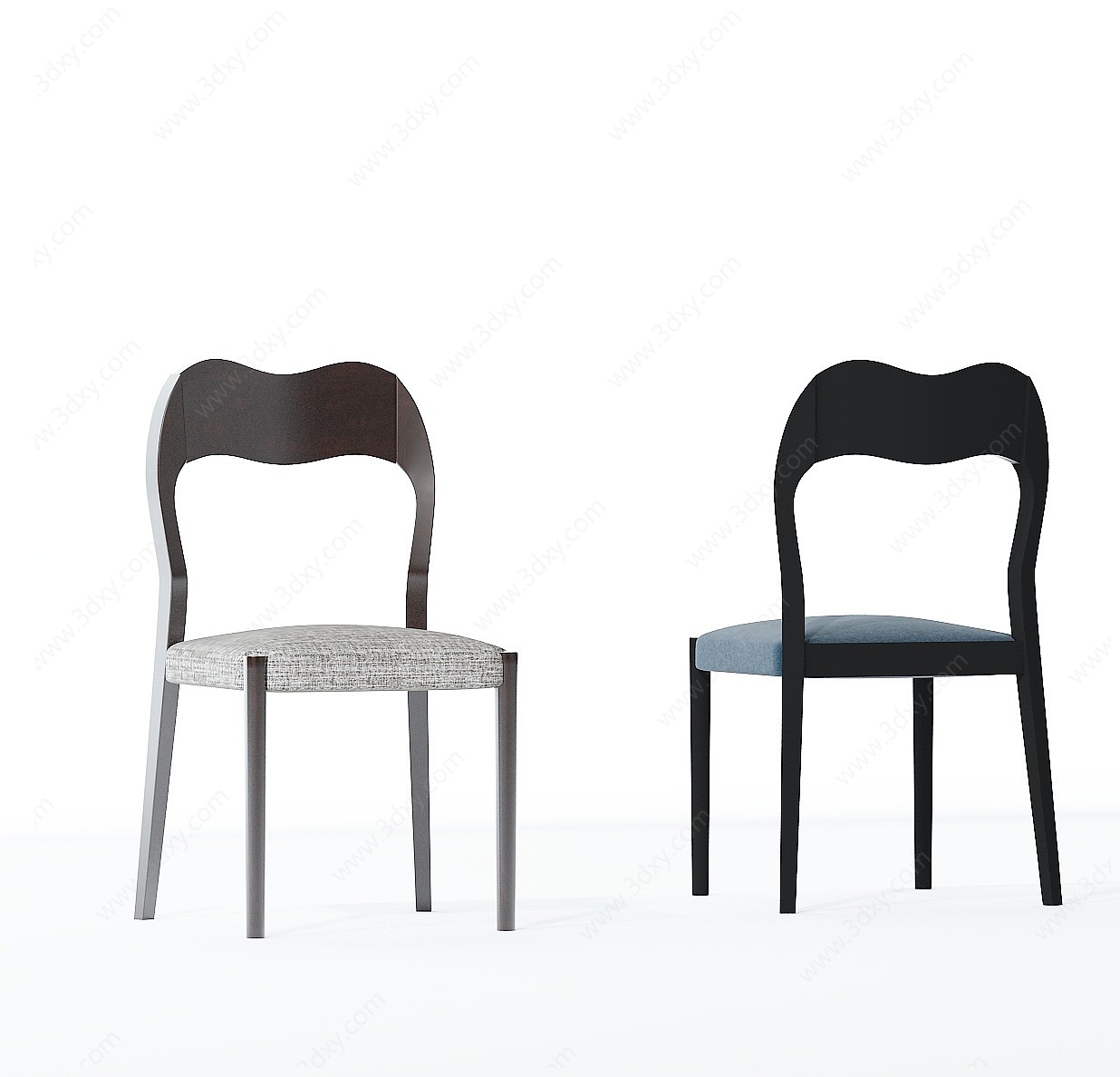 简欧木休闲椅3D模型
