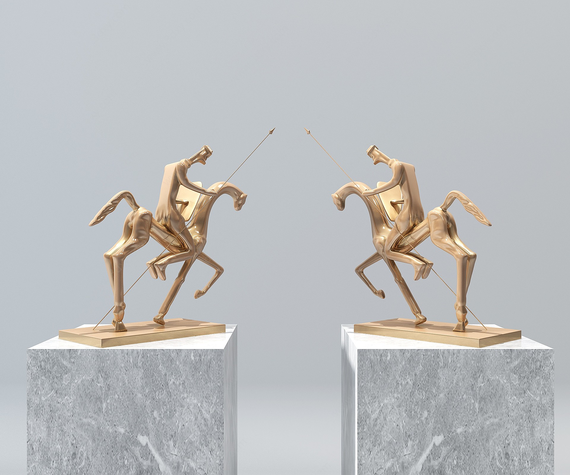 现代抽象马术击剑比赛3D模型