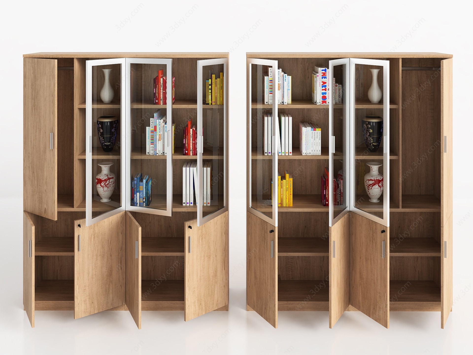 现代书柜文件柜高柜3D模型