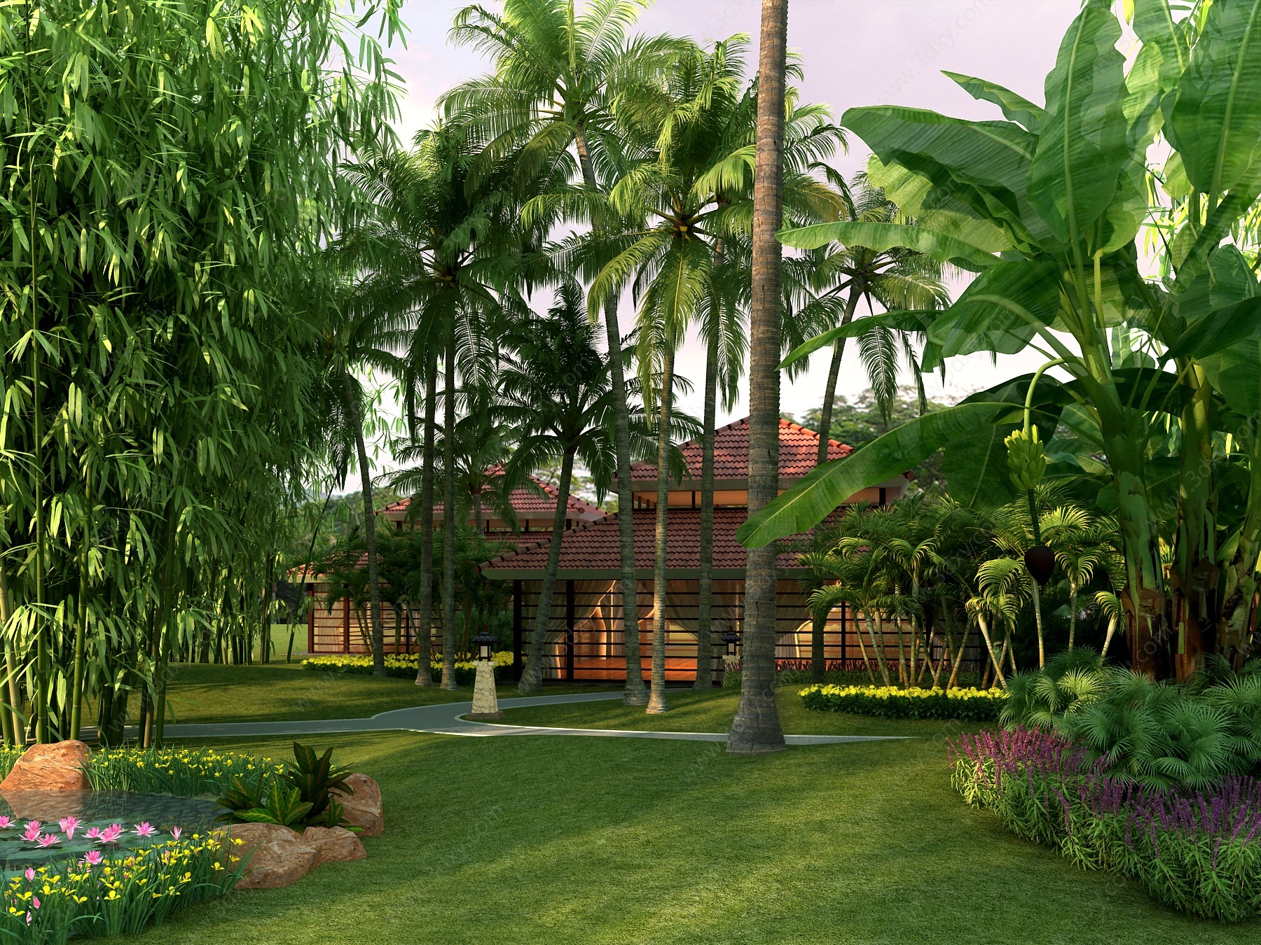 别墅花园园林景观庭院景观3D模型