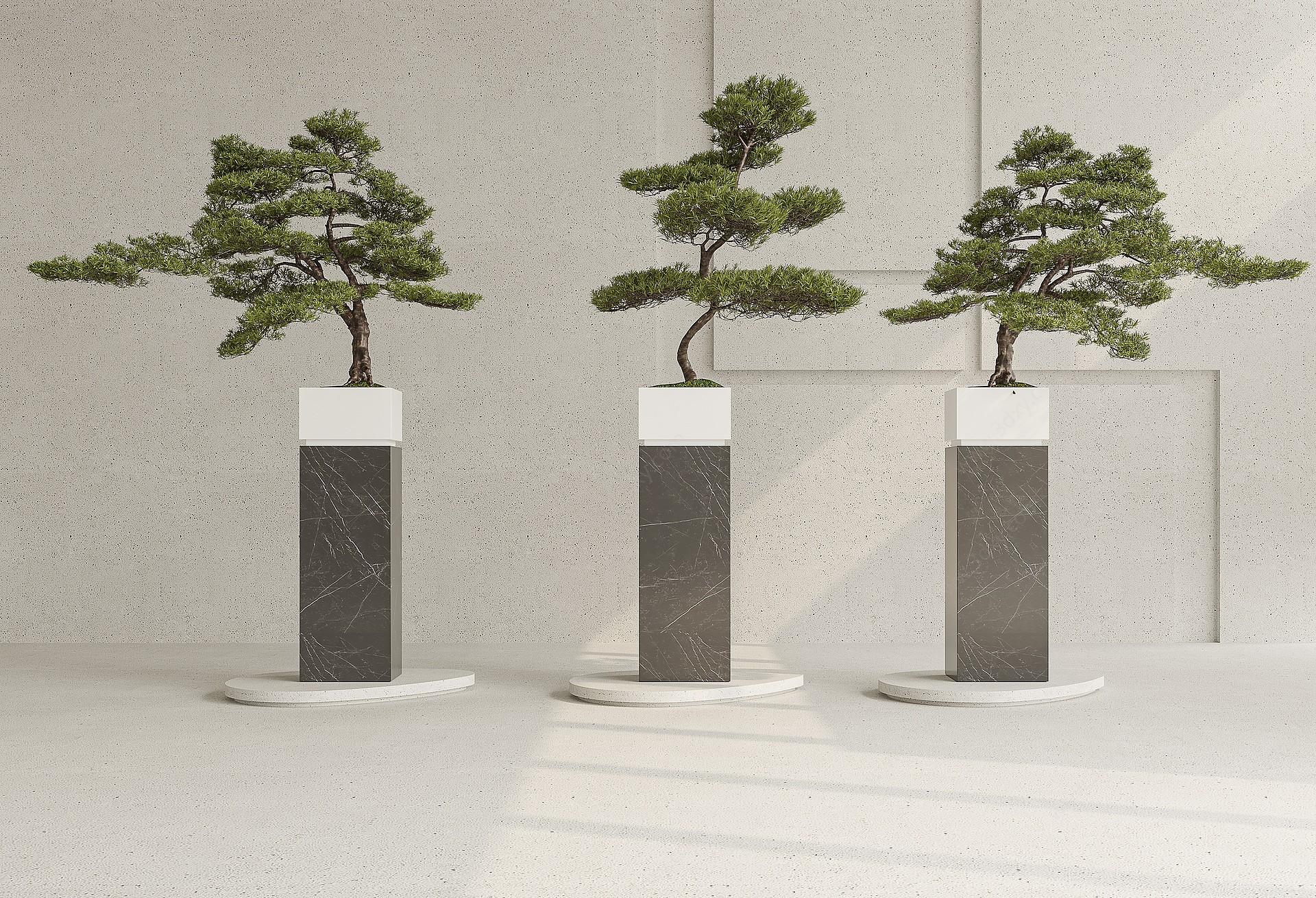 新中式松树盆栽3D模型