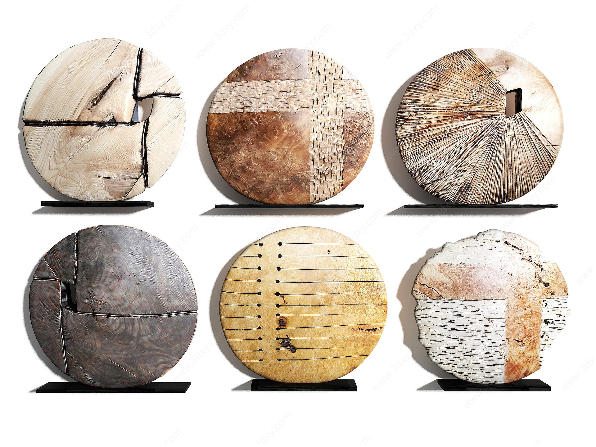 新中式实木木头摆件饰品3D模型