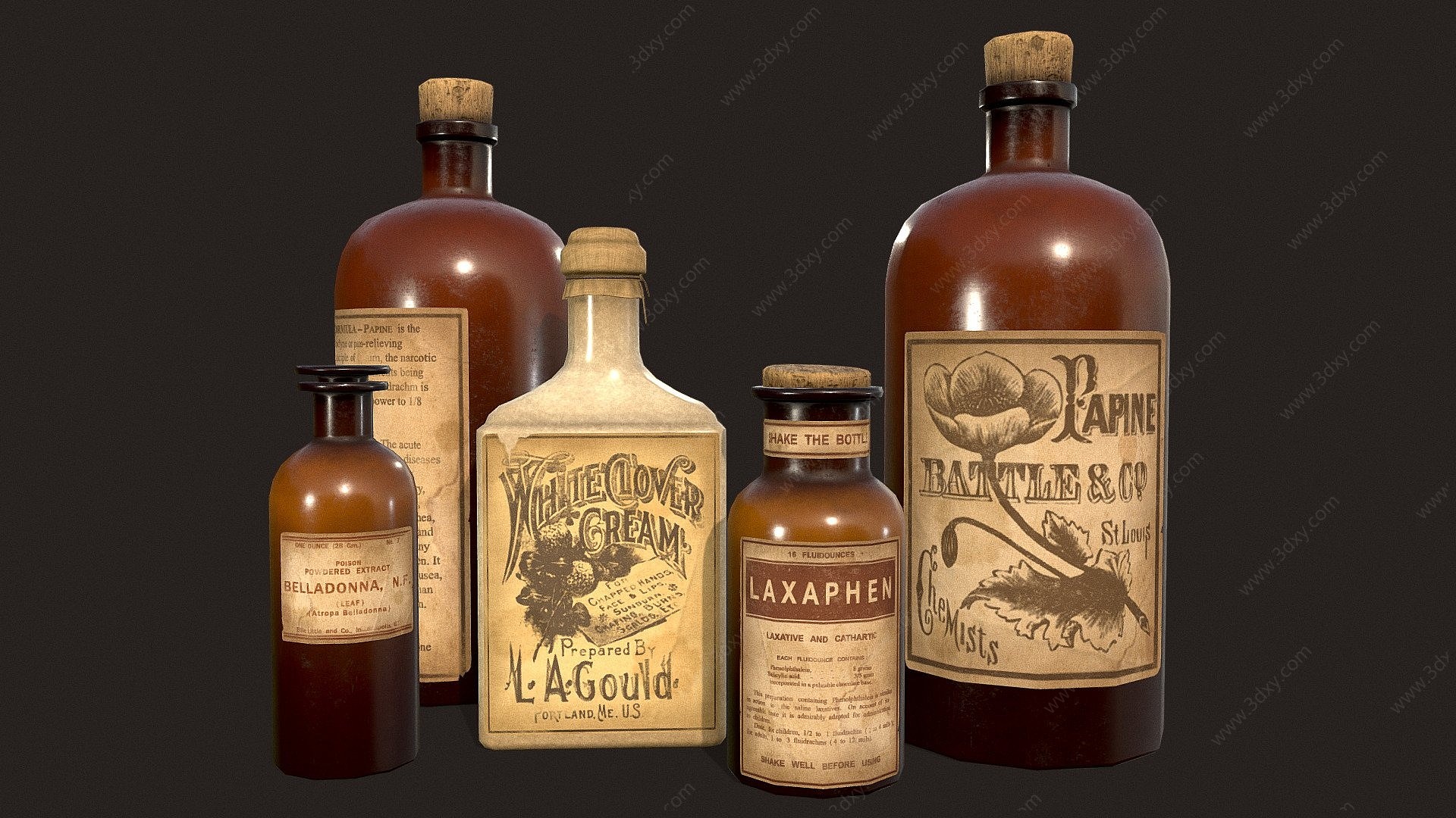 欧式古典药瓶3D模型