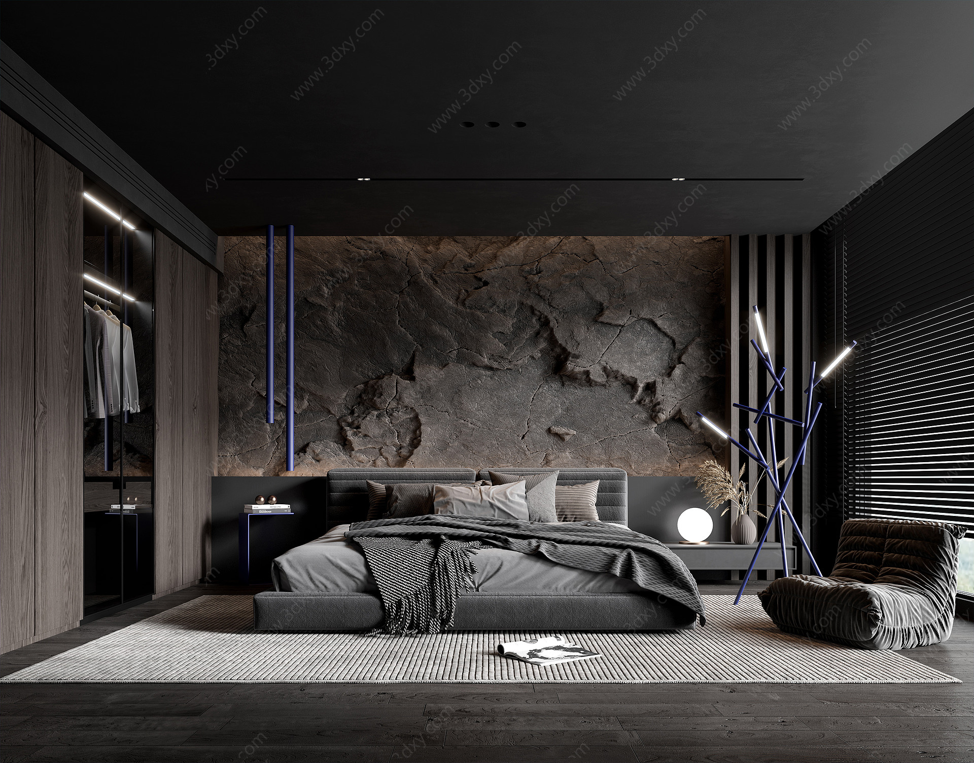 卧室,双人床,主卧3D模型