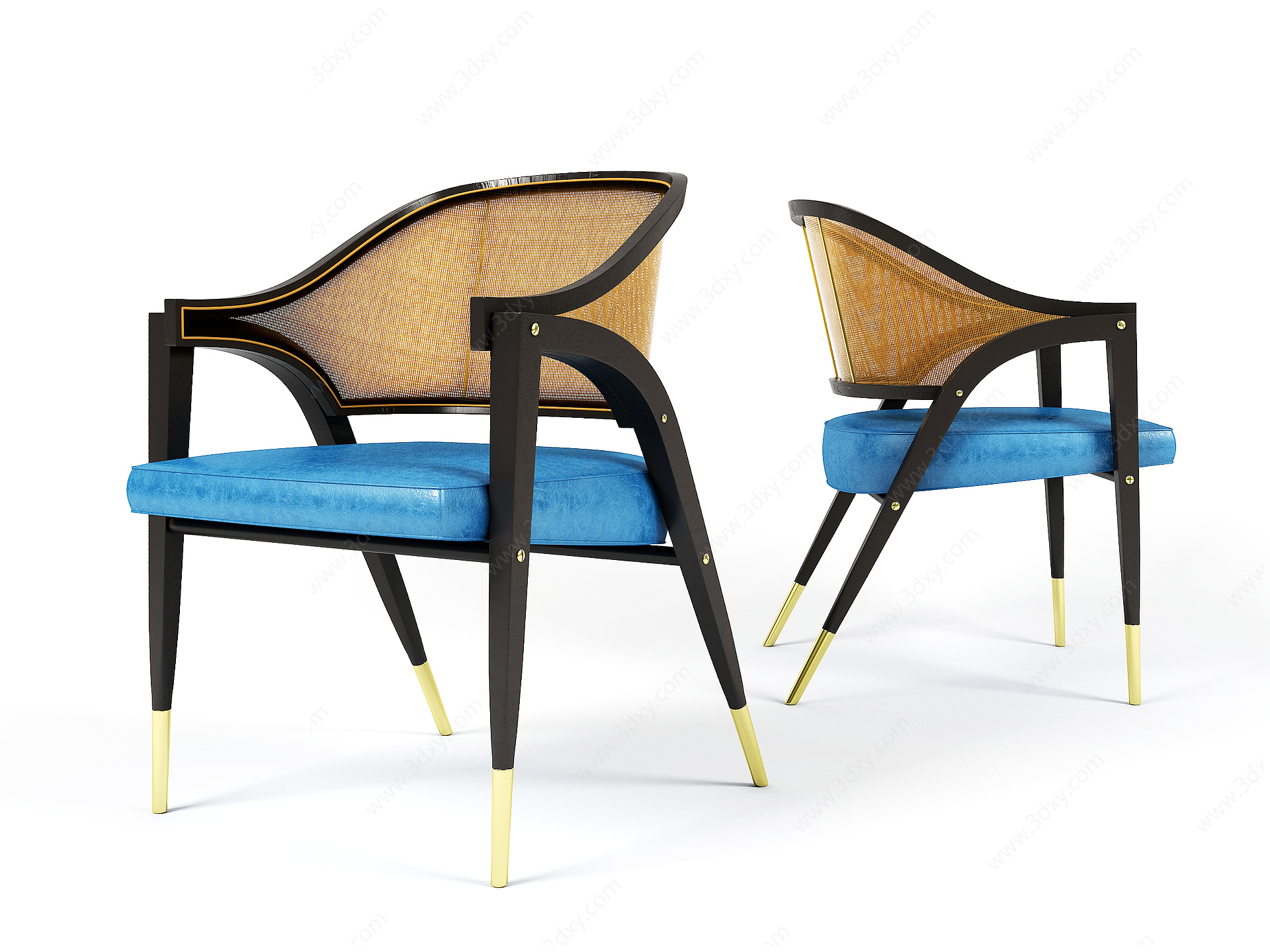 新中式现代新中式单椅3D模型