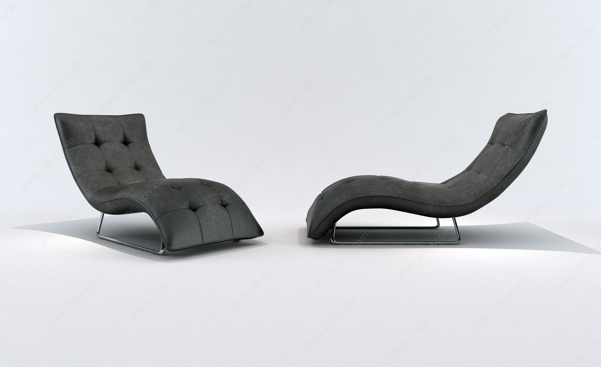 现代躺椅皮革躺椅现代躺椅3D模型
