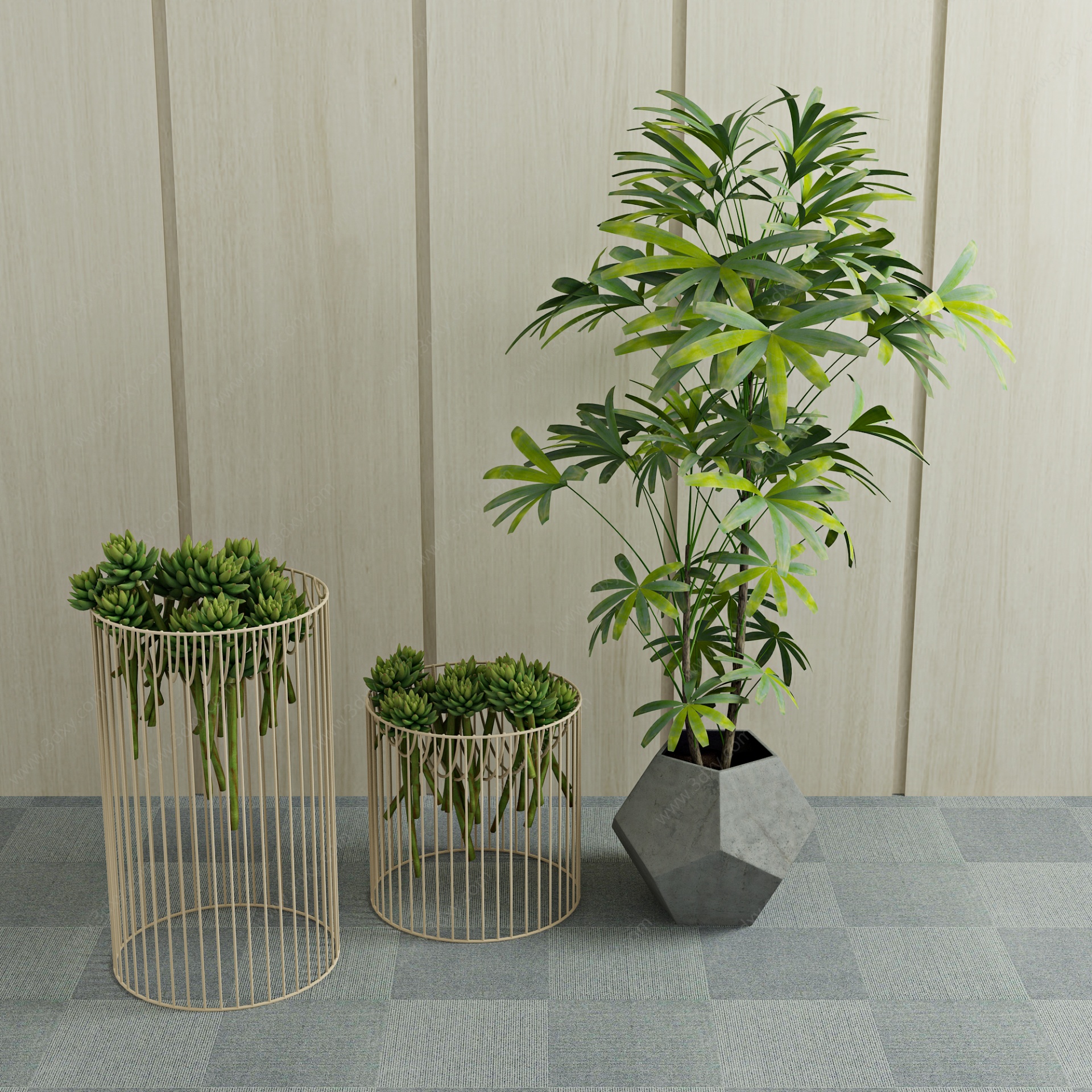 现代盆栽绿植植物棕竹3D模型
