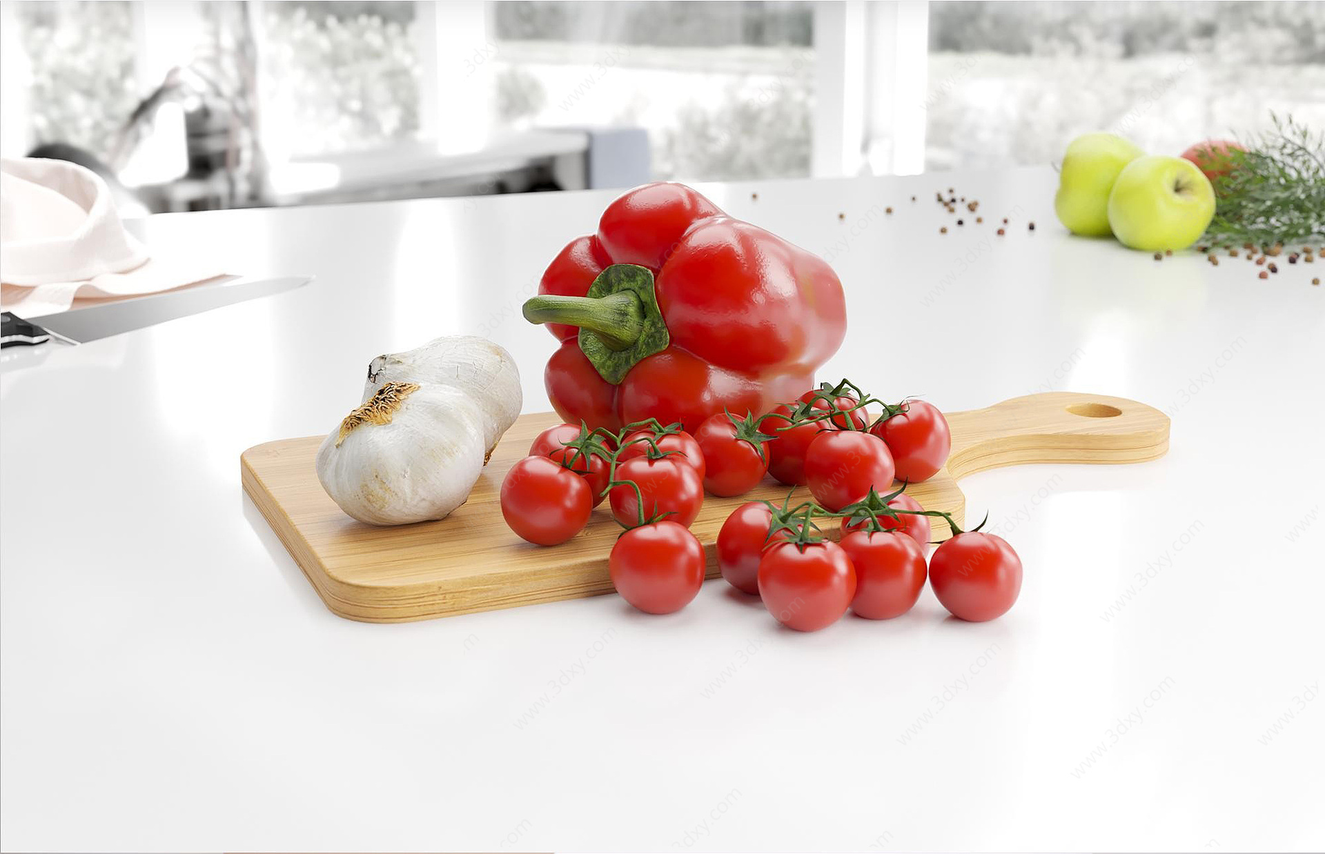 切菜板蔬菜3D模型