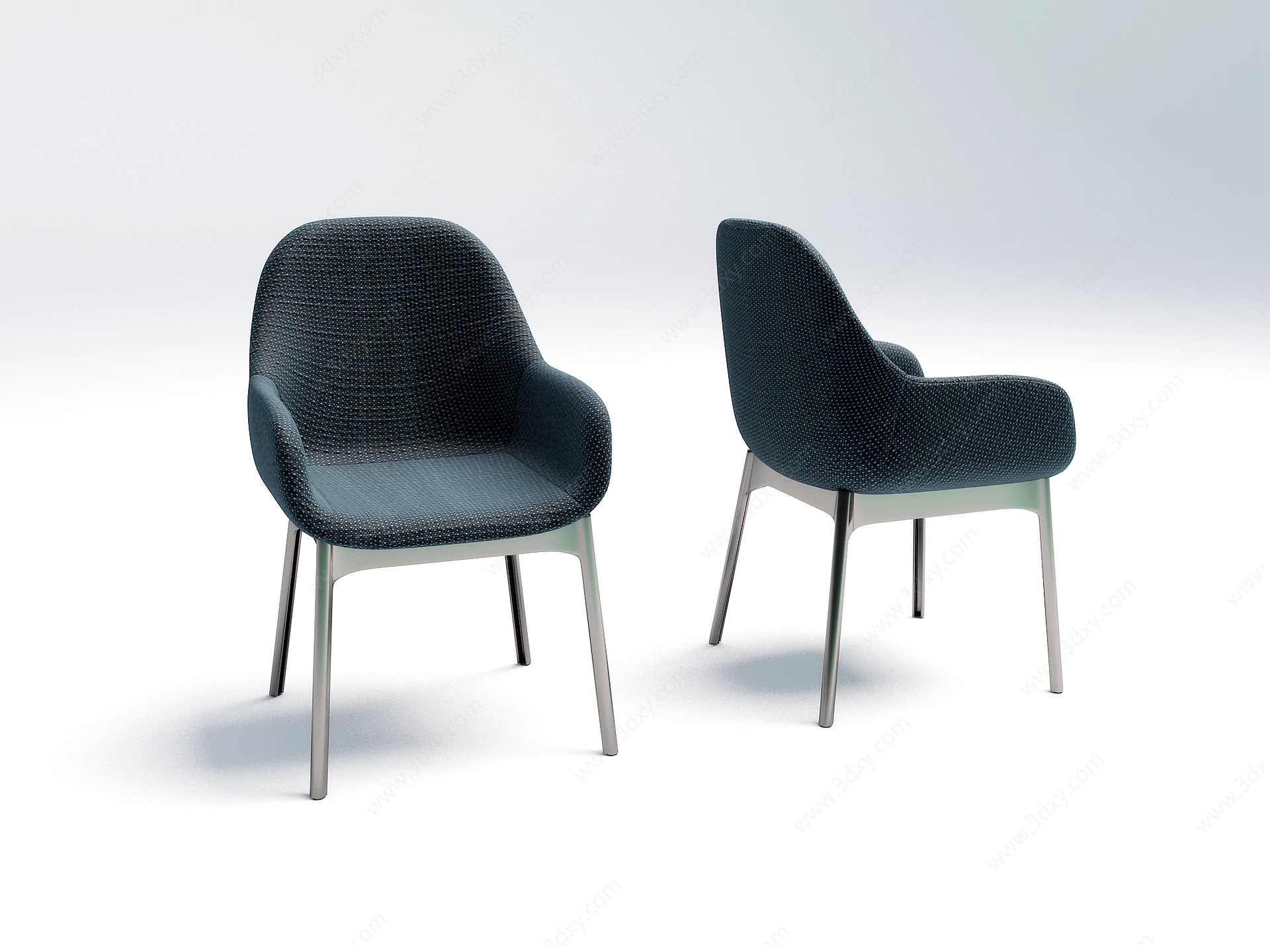 现代椅子布艺餐椅休闲椅3D模型
