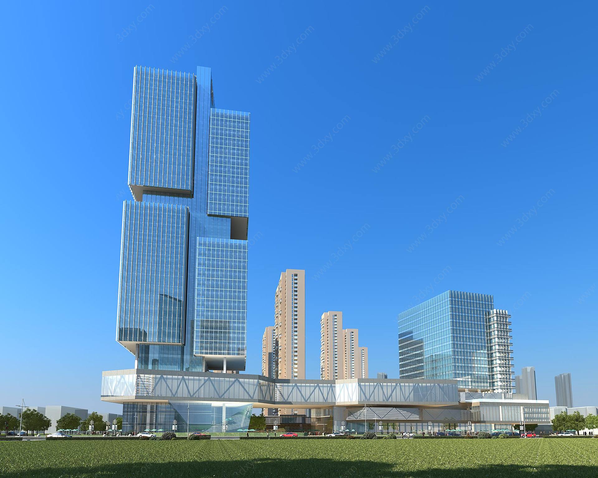 现代高层酒店办公楼3D模型