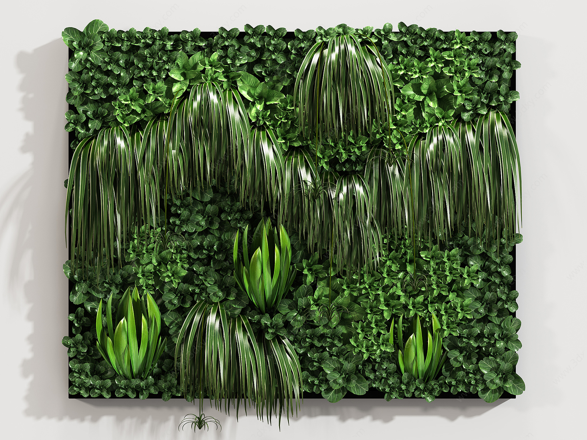 北欧现代绿色植物墙3D模型