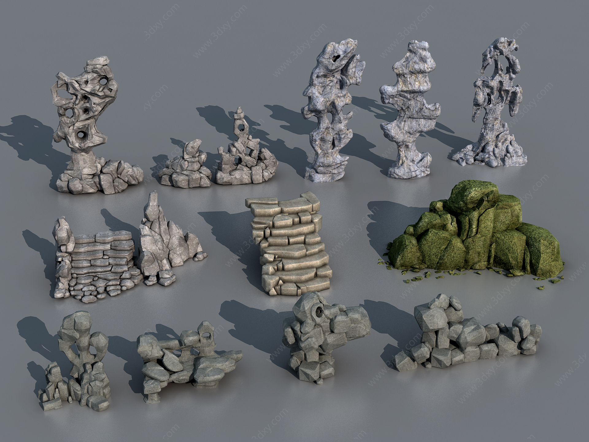 假山岩石石头景观石太湖石3D模型