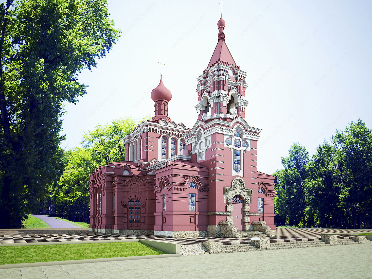 建筑外观教堂外观3D模型