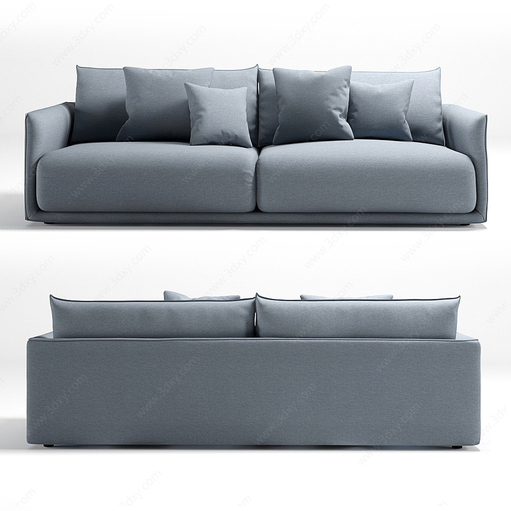 现代布艺双人沙发3D模型