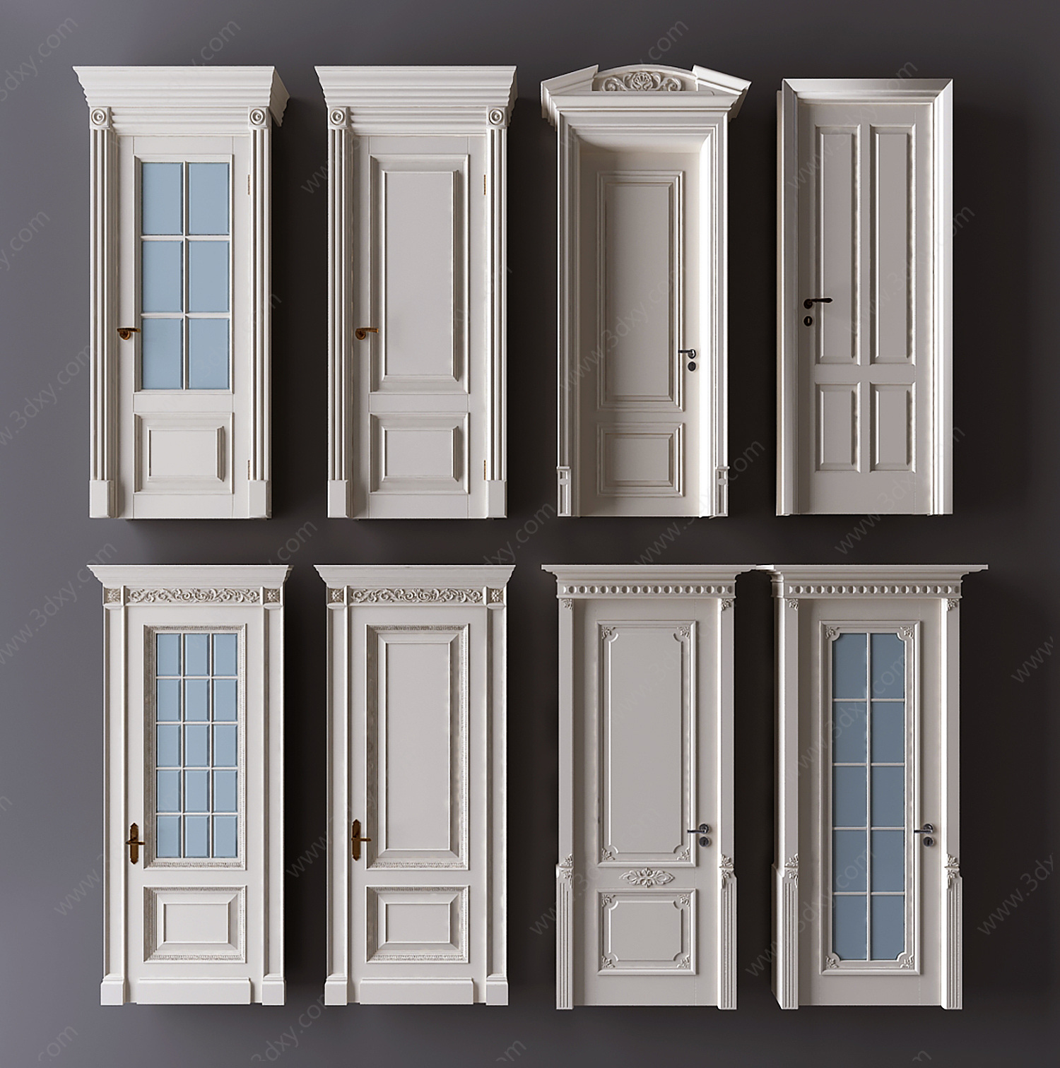 简欧门卫生间门厨房门门3D模型