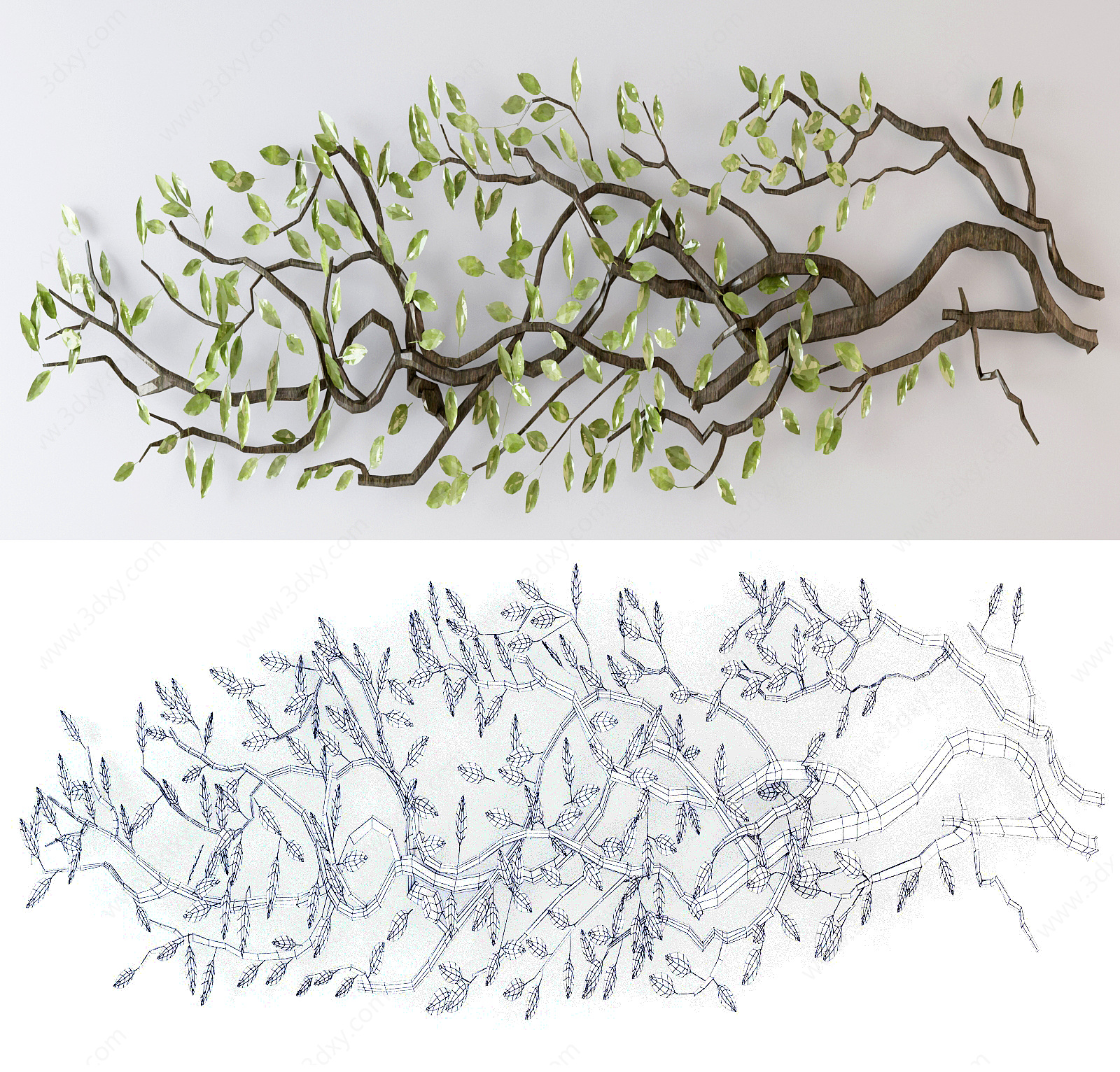 北欧墙饰树枝树干3D模型