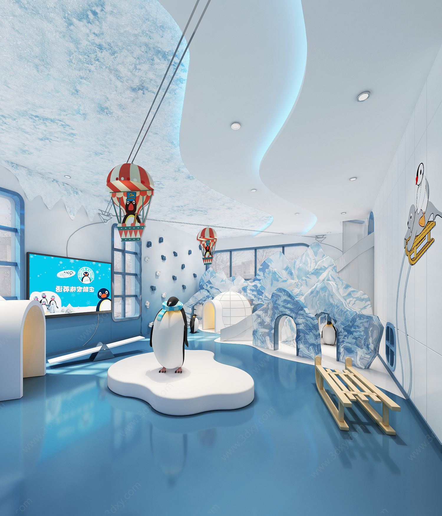 企鹅主题游乐室3D模型