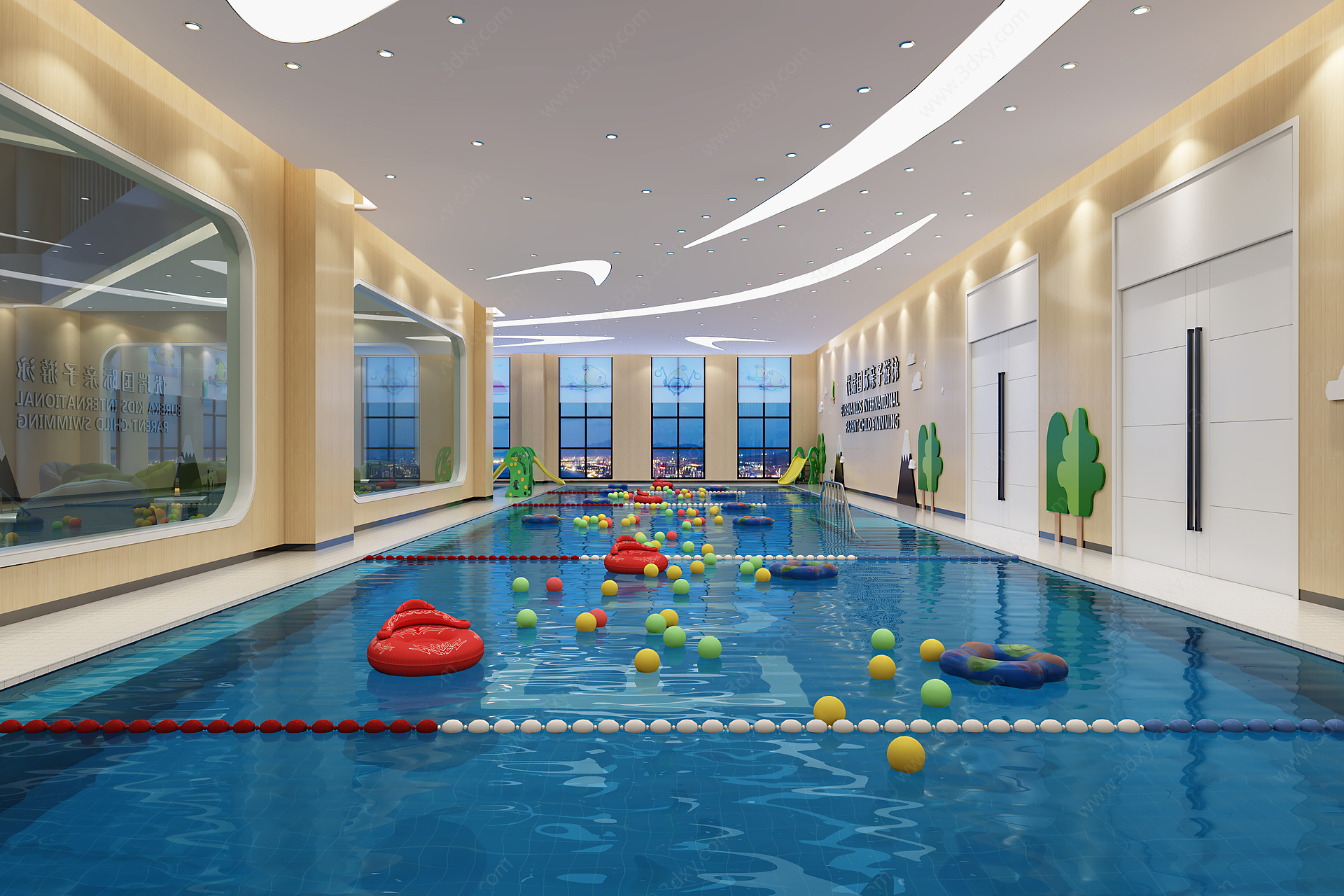 现代游泳馆3D模型