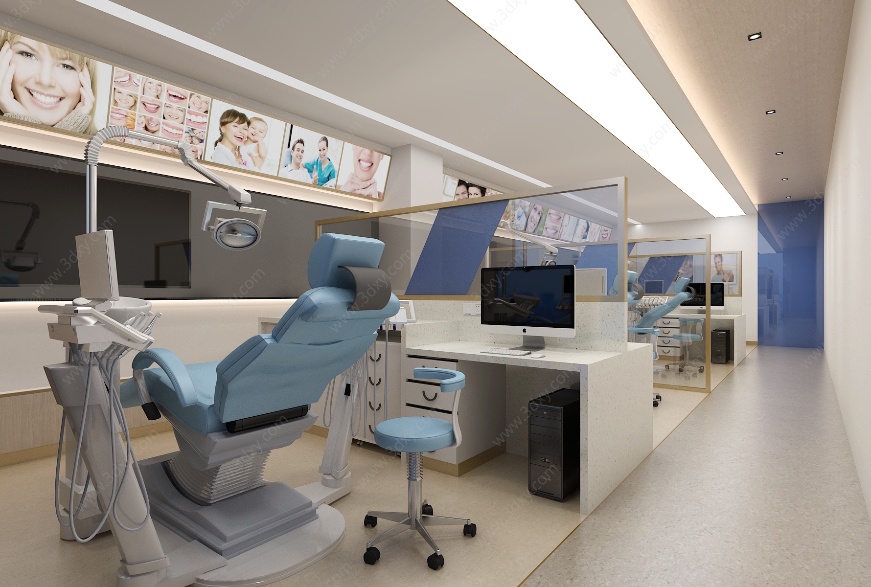 现代简约牙科室3D模型
